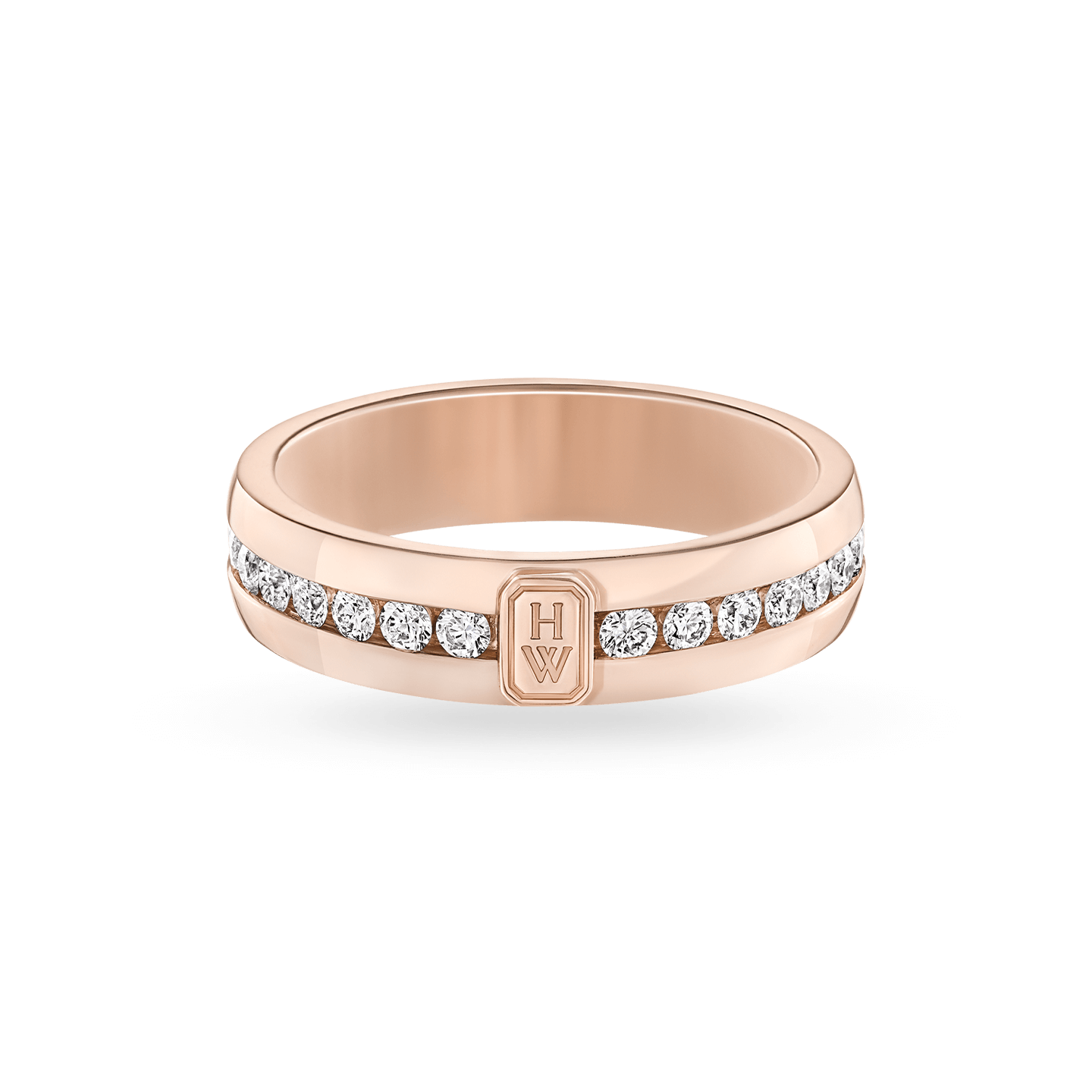 HW Logo Rose Gold Diamond Ring, Product Image 1