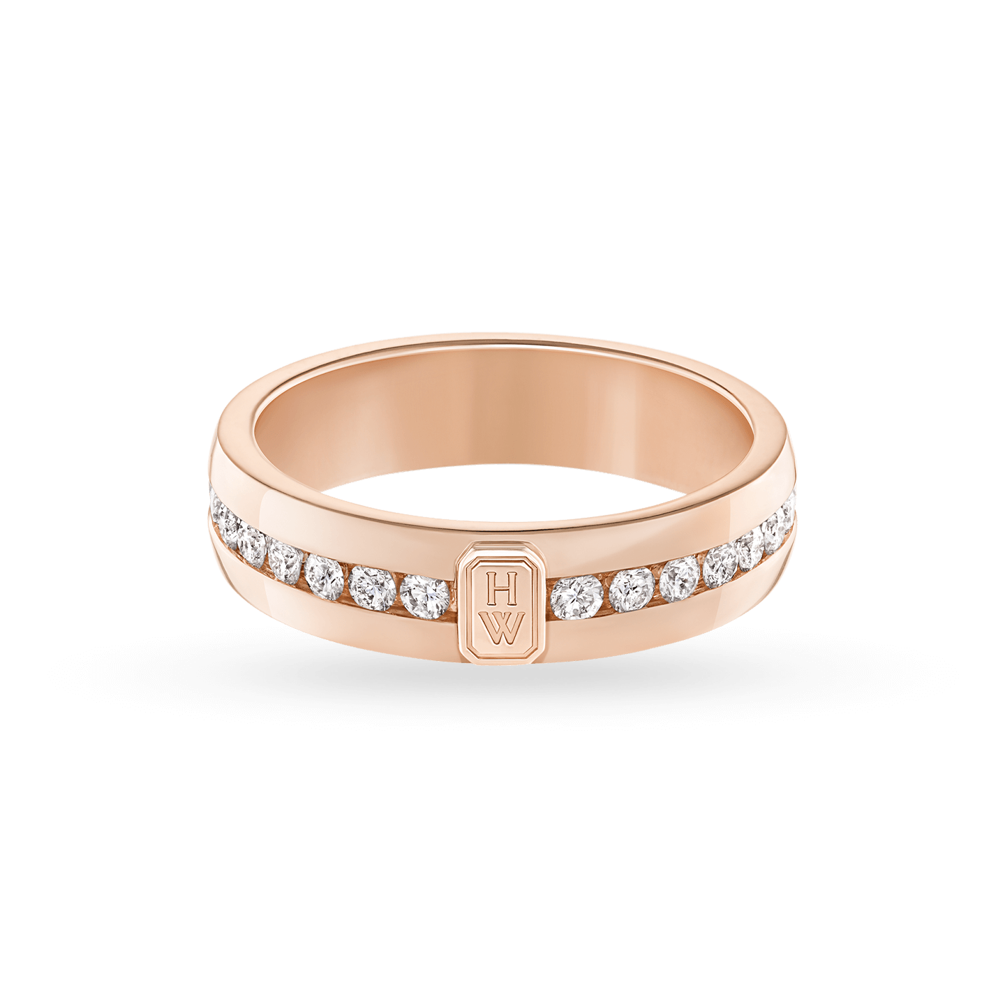 HW Logo Rose Gold Diamond Ring, Product Image 2