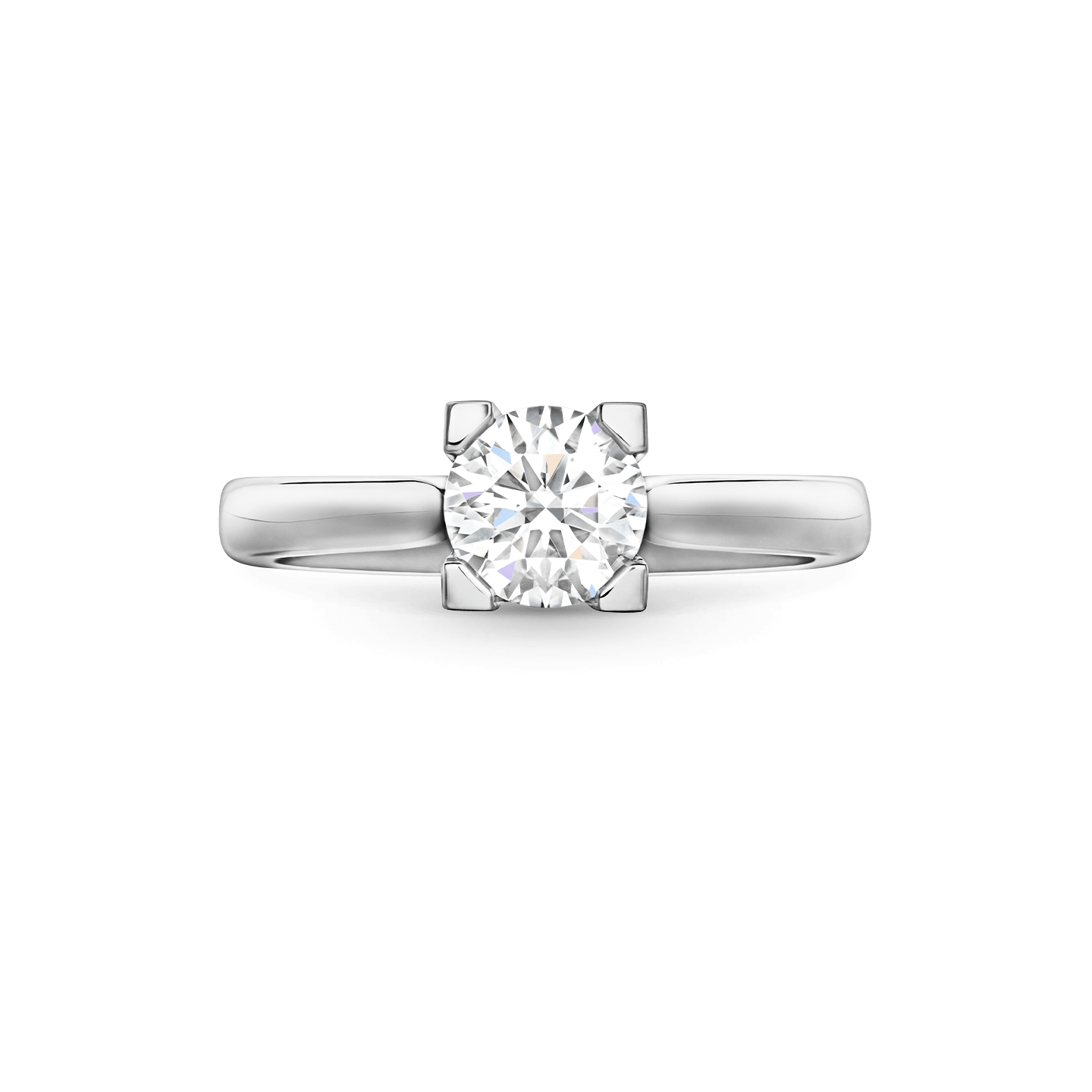 Front view of the HW Logo Round Brilliant Diamond Engagement Ring