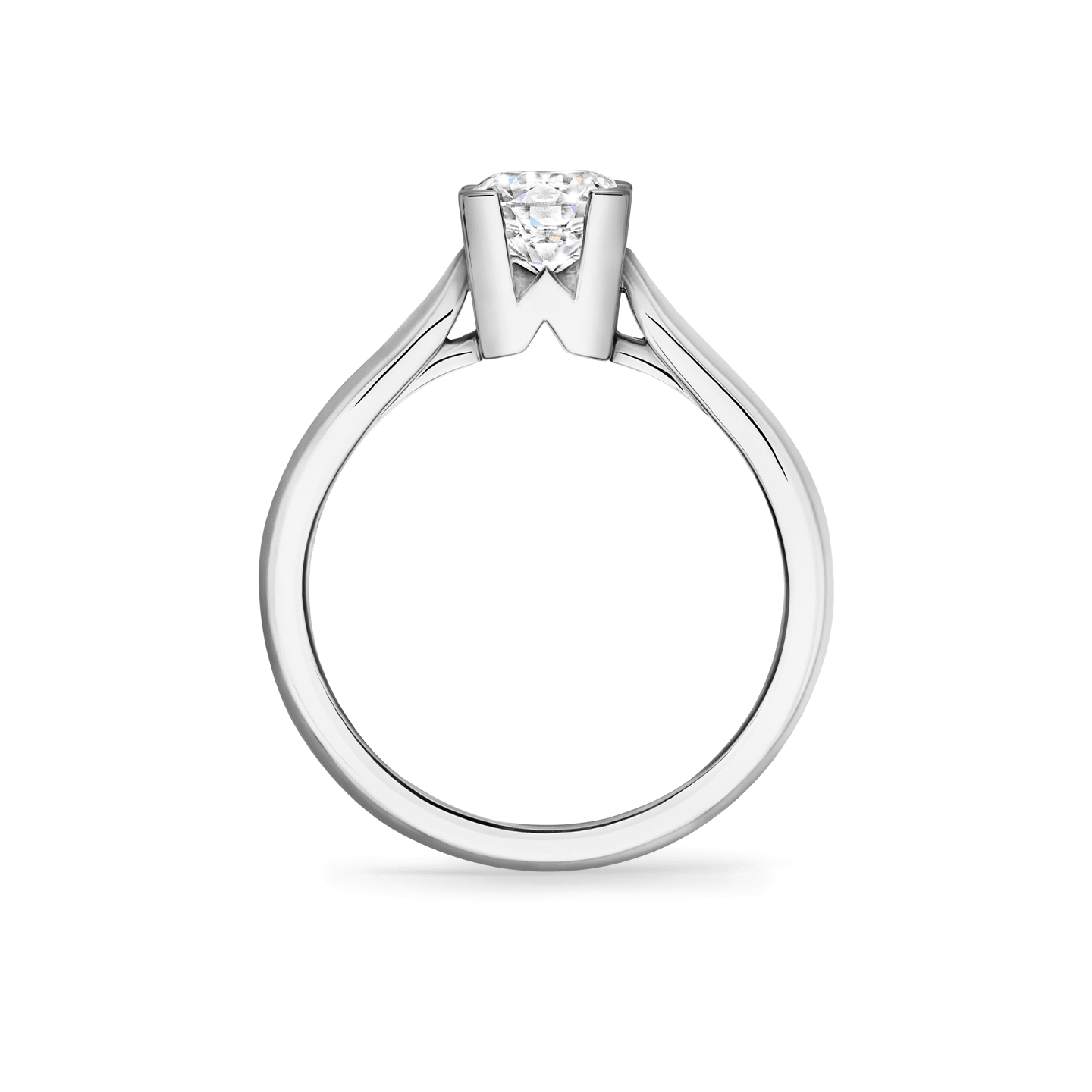 Alternative side view of the HW Logo Round Brilliant Diamond Engagement Ring