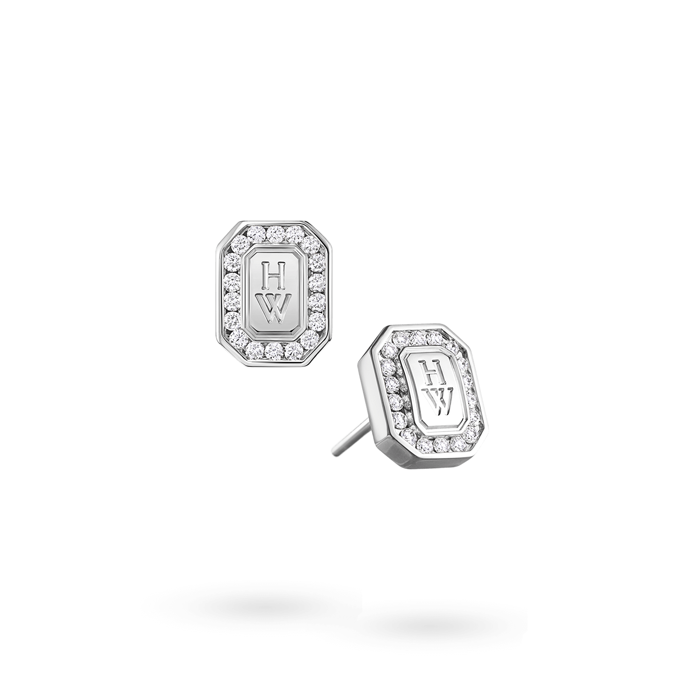 Hw Logo白18k金钻石耳环 Harry Winston Hw Logo白18k金钻石耳环 Harry Winston