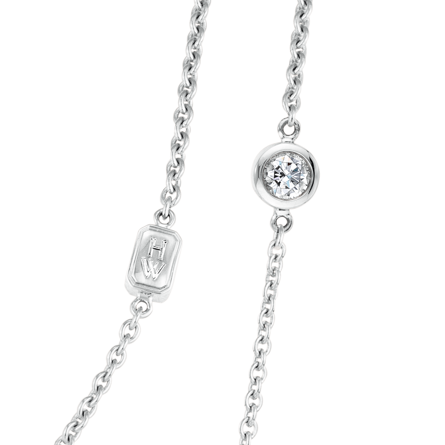 HW Logo White Gold Diamond Sautoir, Product Image 2