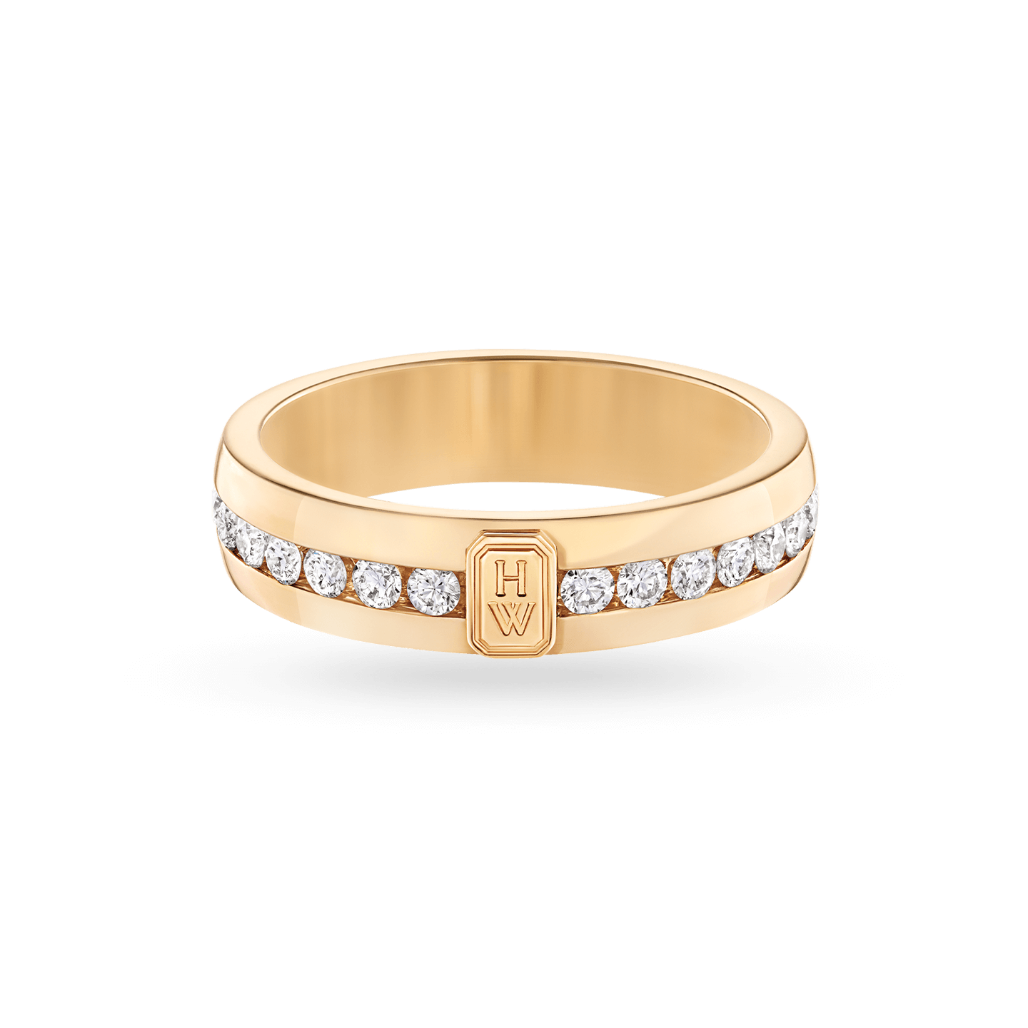 HW Logo Yellow Gold Diamond Ring, Product Image 1