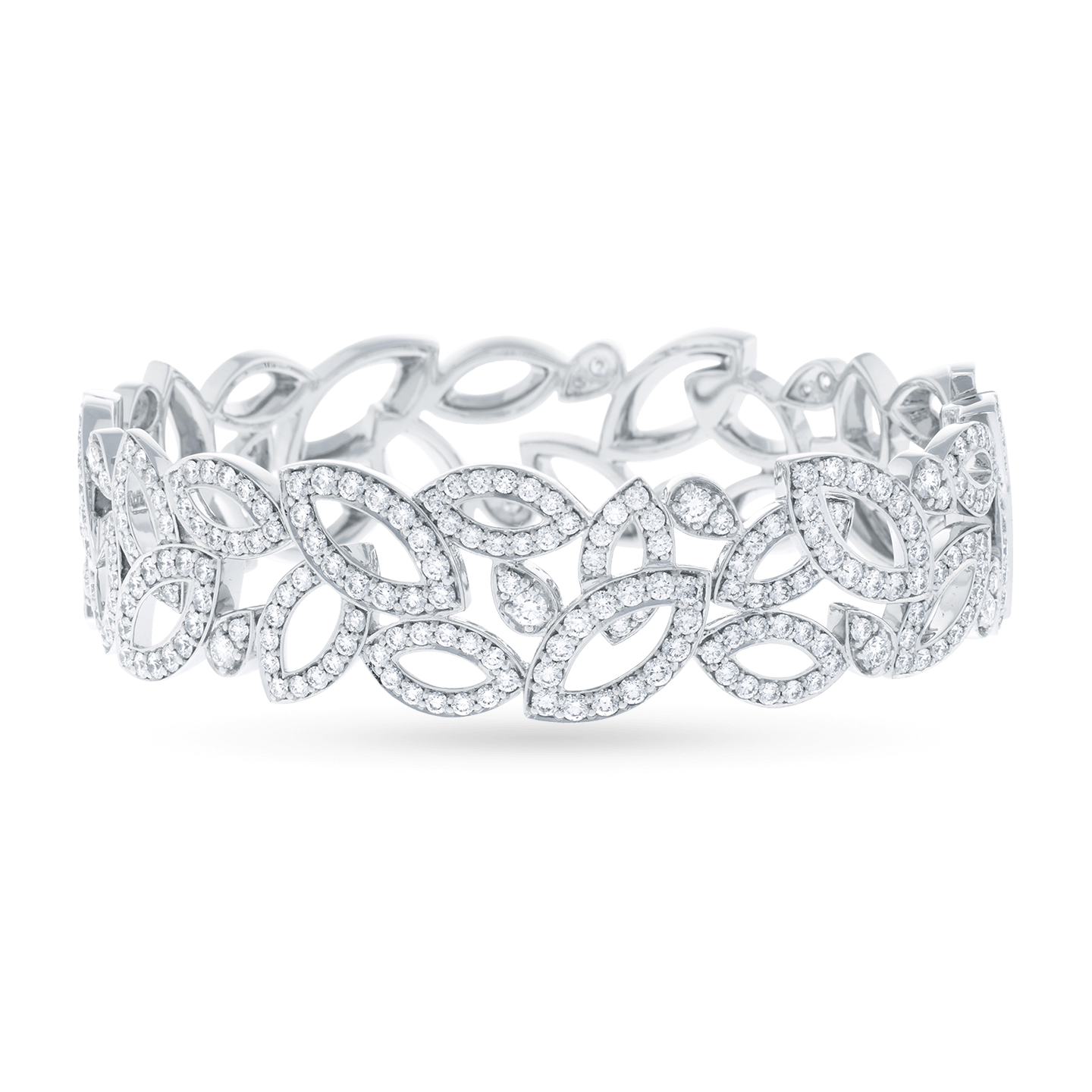 Lily Cluster Diamond Bangle Bracelet in Platinum, Product Image 1