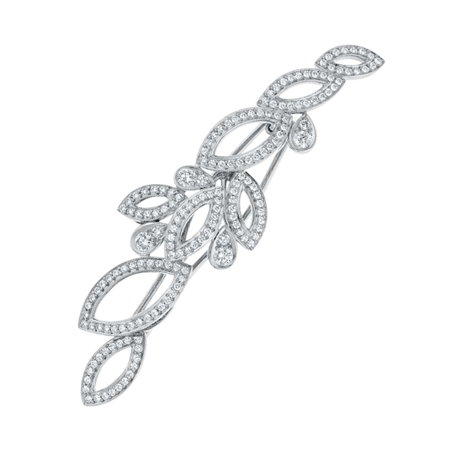 Lily Cluster Diamond Barrette in Platinum, Product Image 1