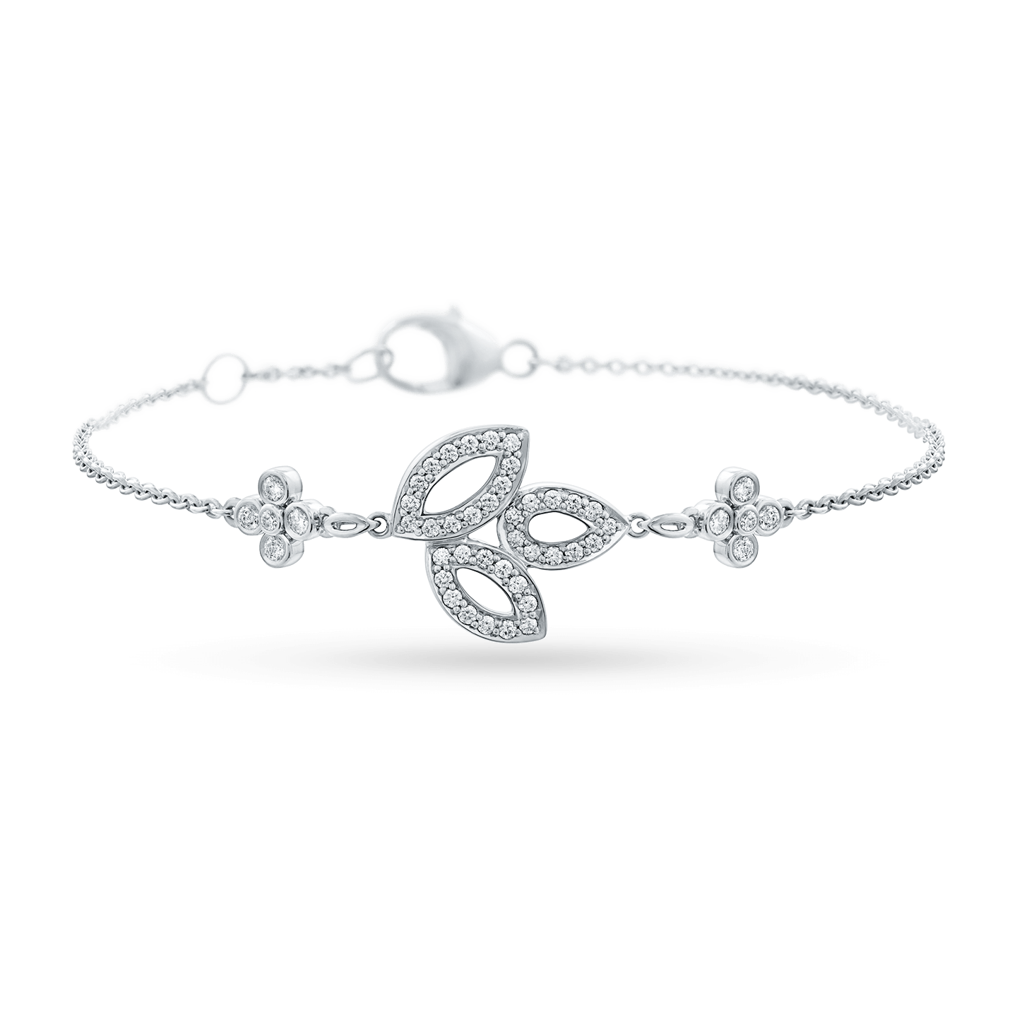 Lily Cluster Diamond Bracelet in Platinum, Product Image 1