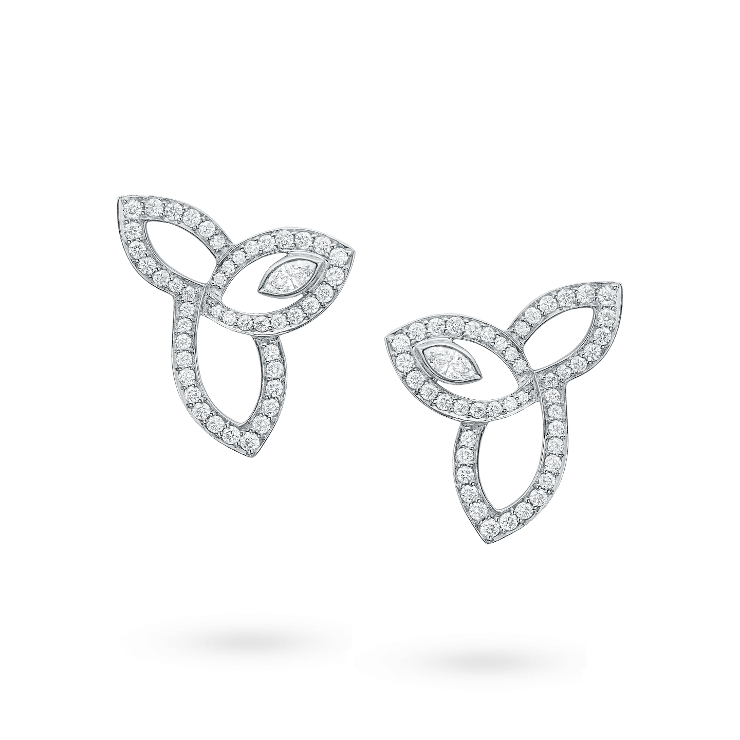 Lily Cluster Diamond Earrings in Platinum, Product Image 1