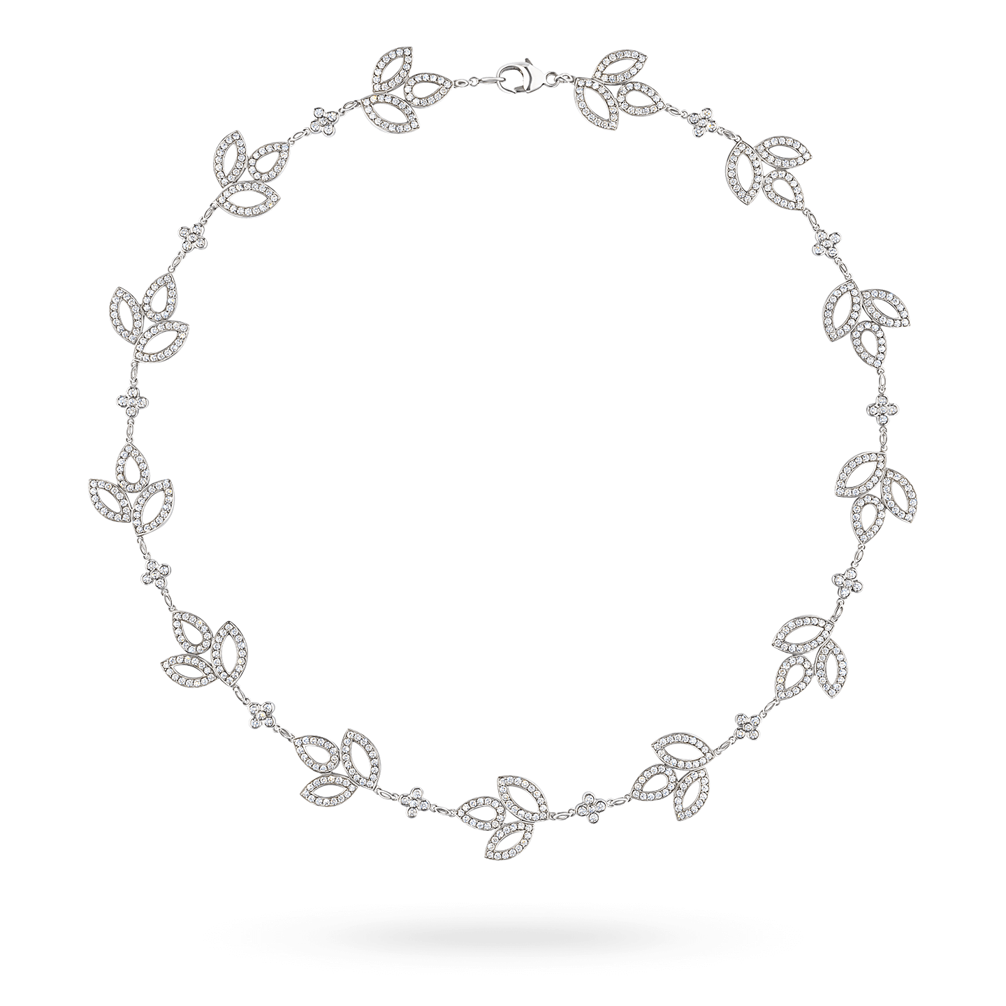 Lily Cluster Diamond Necklace in Platinum, Product Image 1