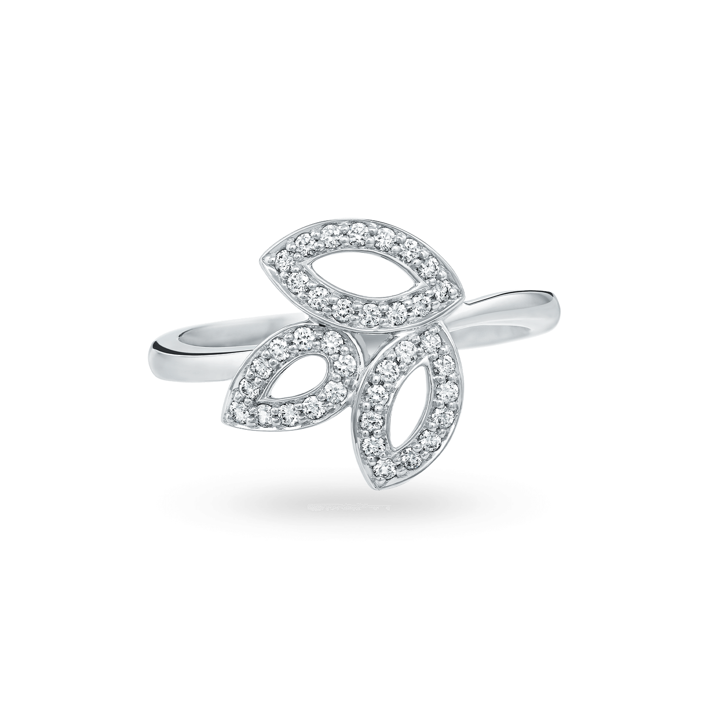 Front view of the Lily Cluster Platinum Diamond Ring