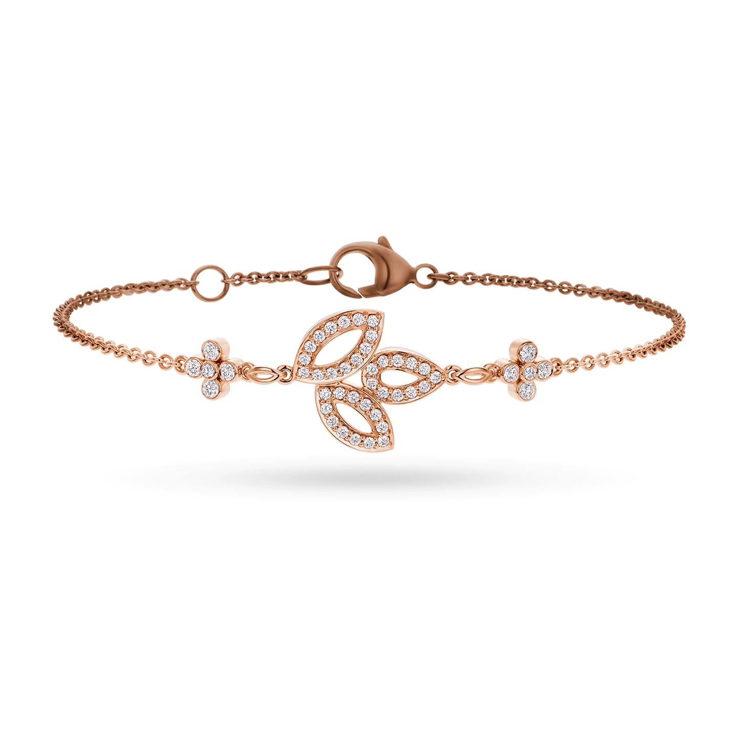 Lily Cluster Diamond Bracelet in Rose Gold