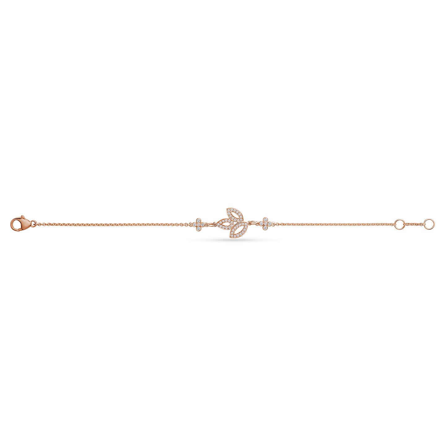 Vue complète de Bracelet Lily Cluster en or rose et diamants 