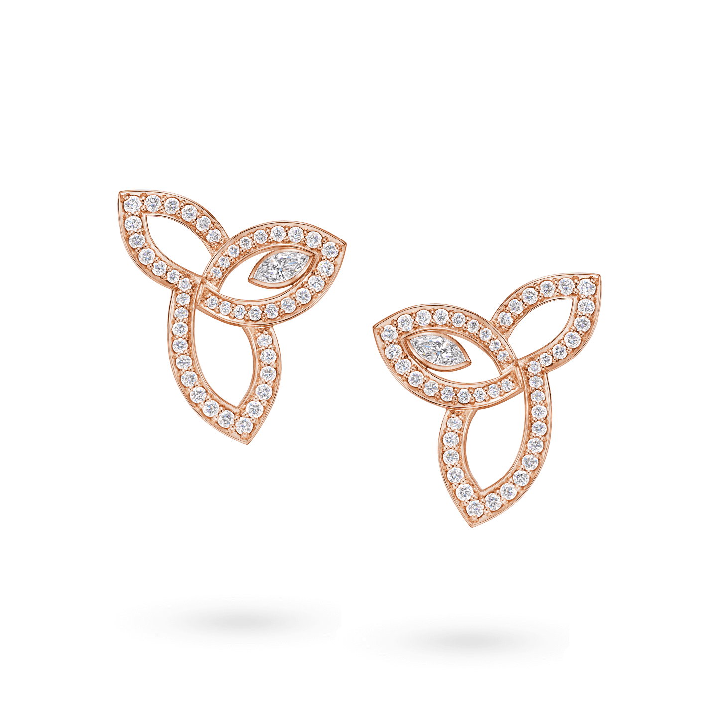 Lily Cluster Diamond Earrings in Rose Gold, Product Image 1