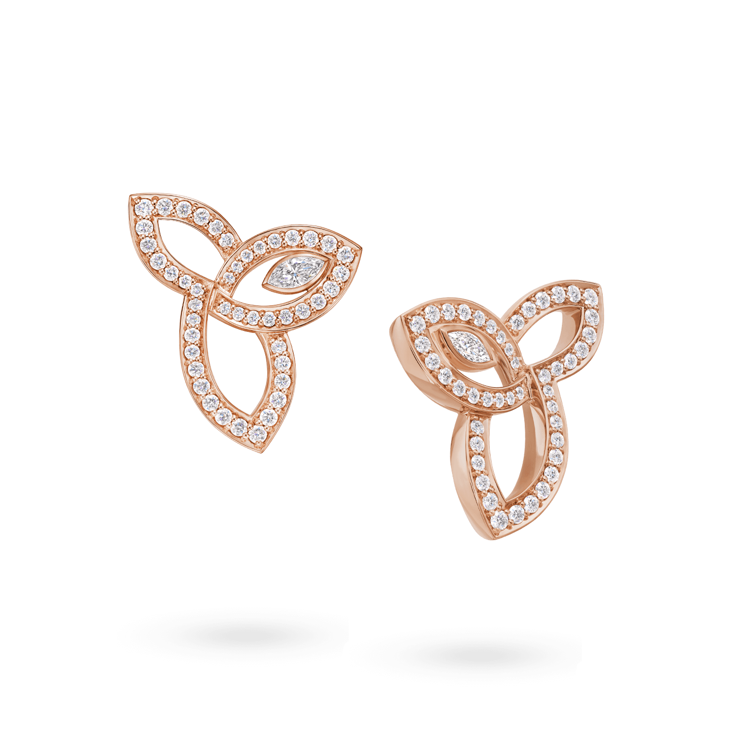 Lily Cluster Diamond Earrings in Rose Gold, Product Image 2