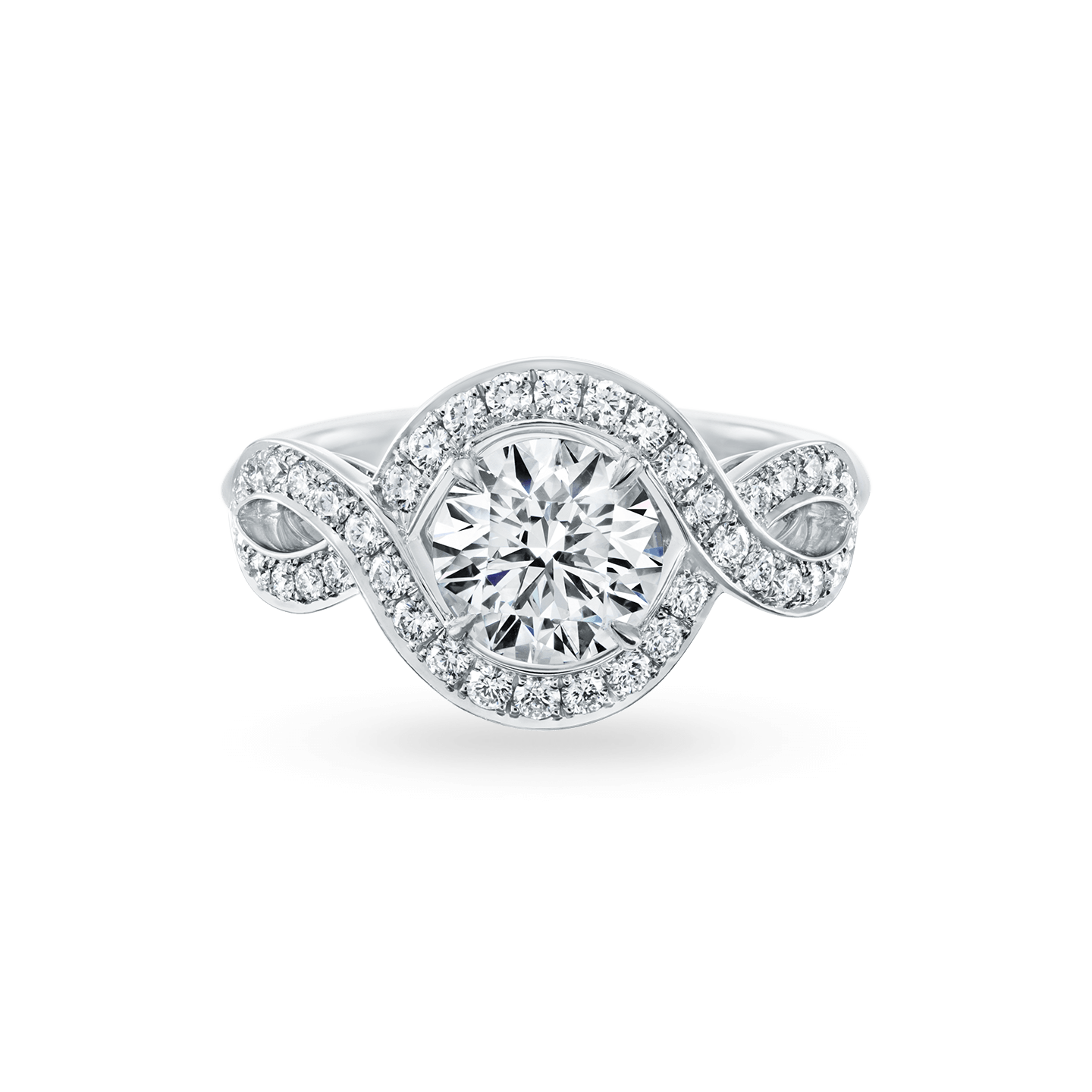 Lily Cluster Round Brilliant Diamond Engagement Ring, Product Image 1