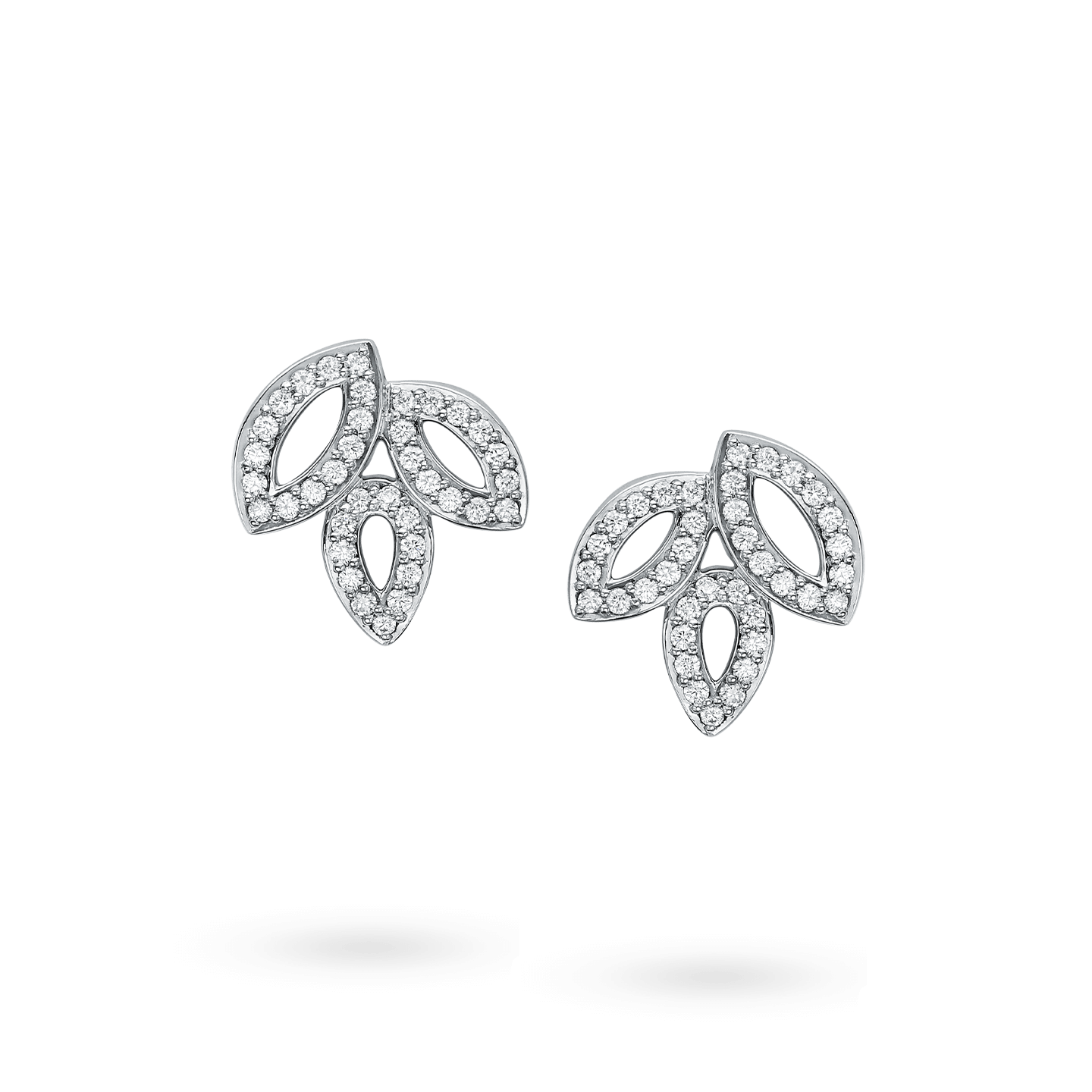 Lily Cluster Small Diamond Earrings in Platinum, Product Image 1