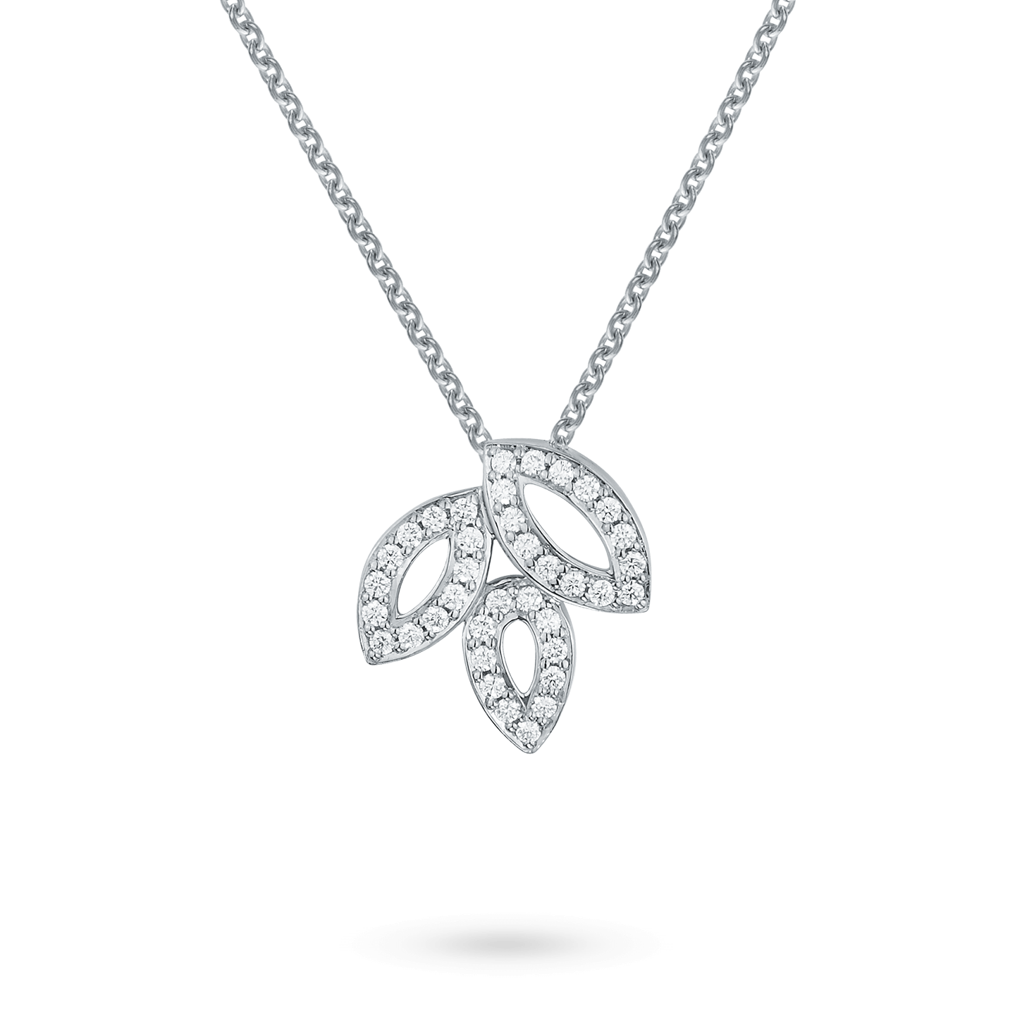 Pendant in platinum with diamonds, small.