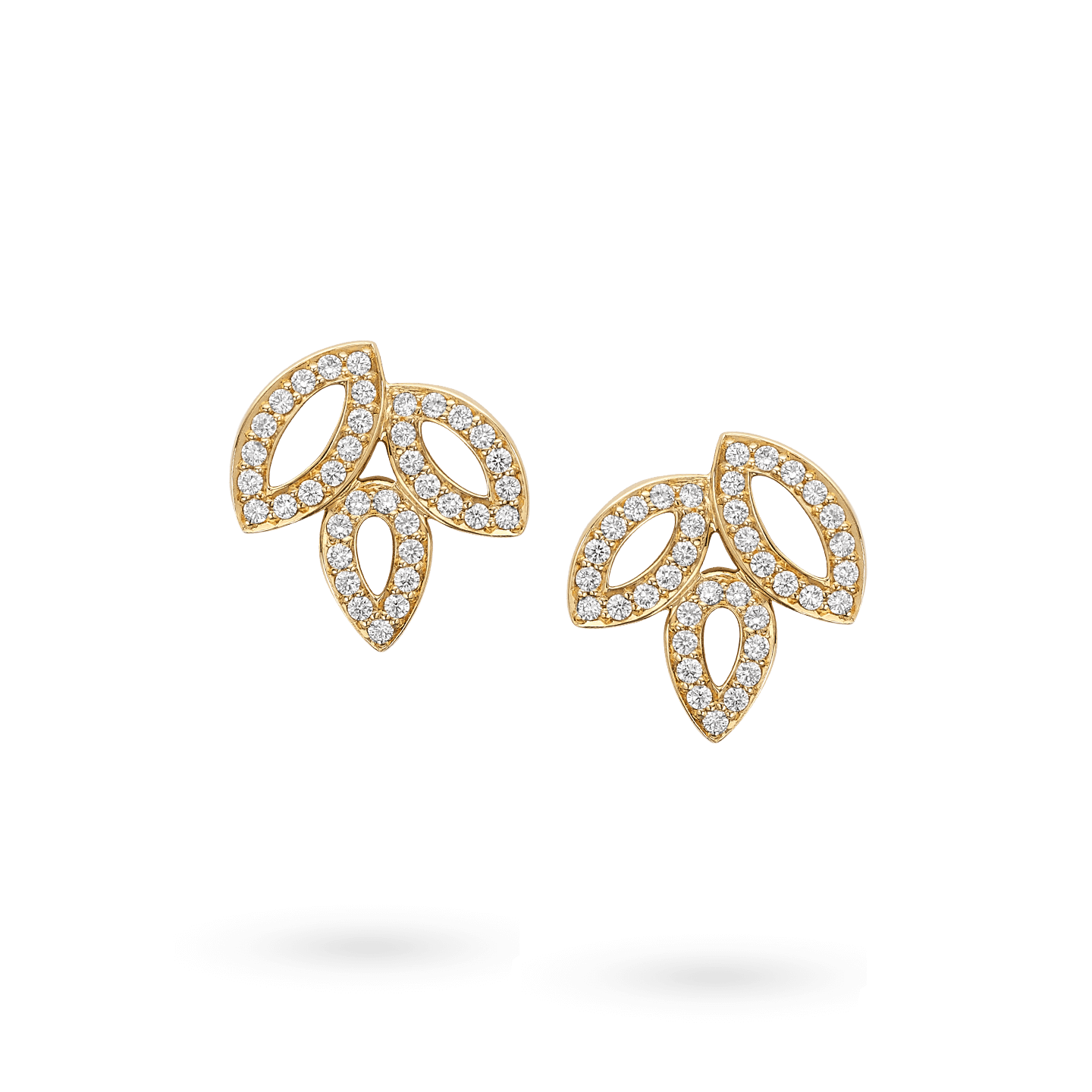 Lily Cluster Small Diamond Earrings in Yellow Gold, Product Image 1