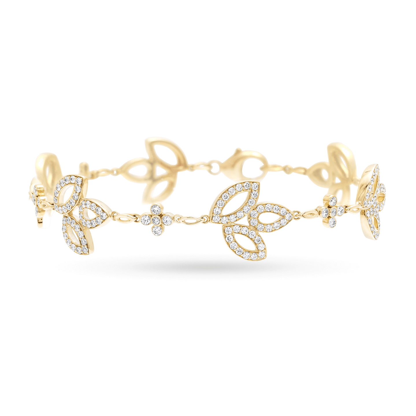 Lily Cluster Diamond Bracelet in Yellow Gold, Product Image 1
