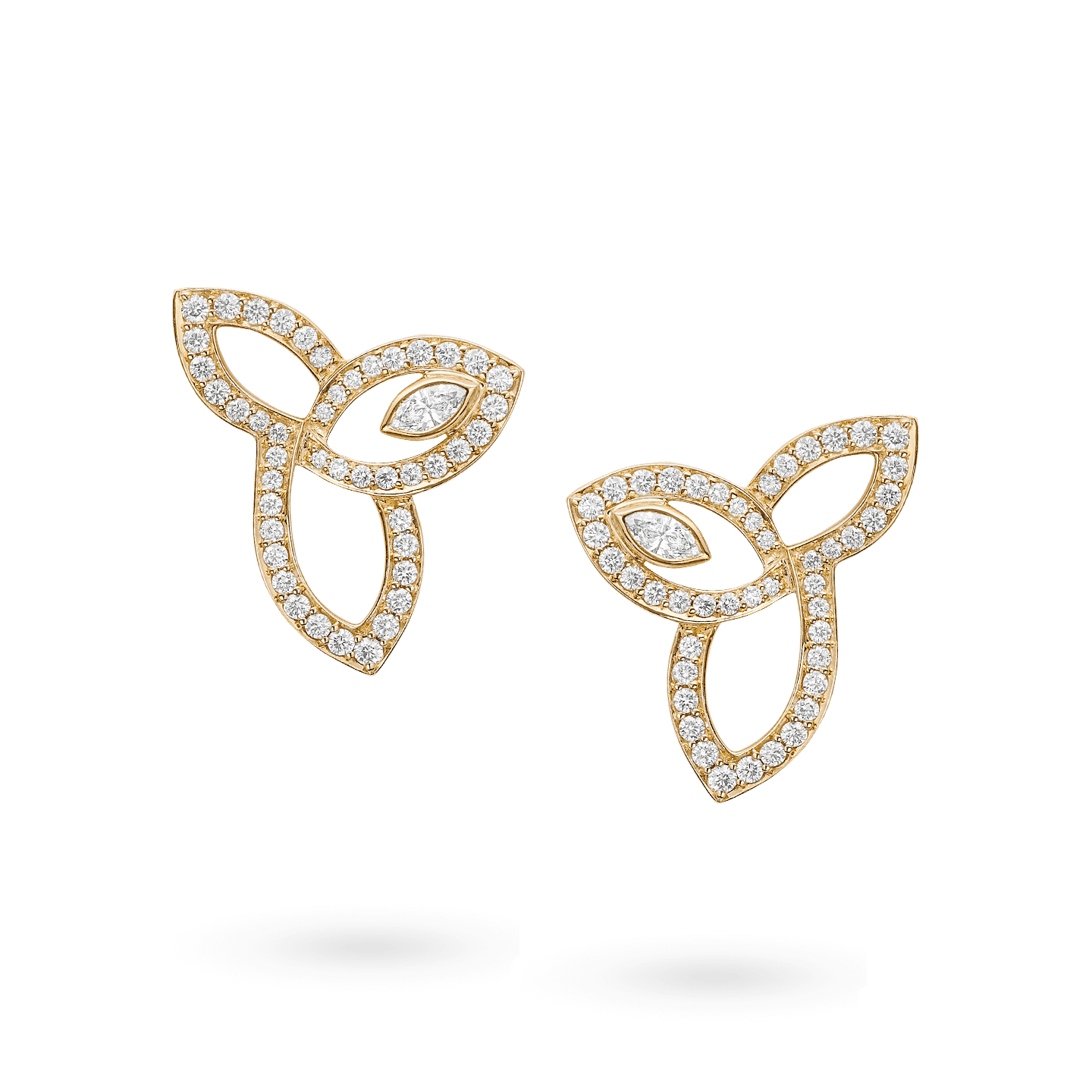 Lily Cluster Diamond Earrings in Yellow Gold, Product Image 1