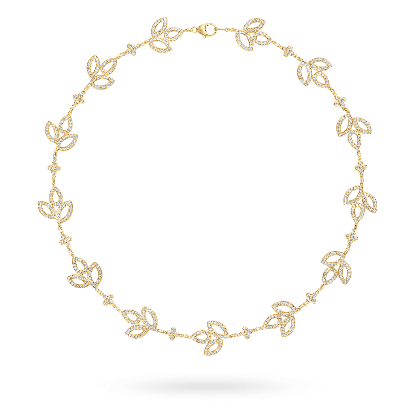 Lily Cluster Diamond Necklace in Yellow Gold, Product Image 1