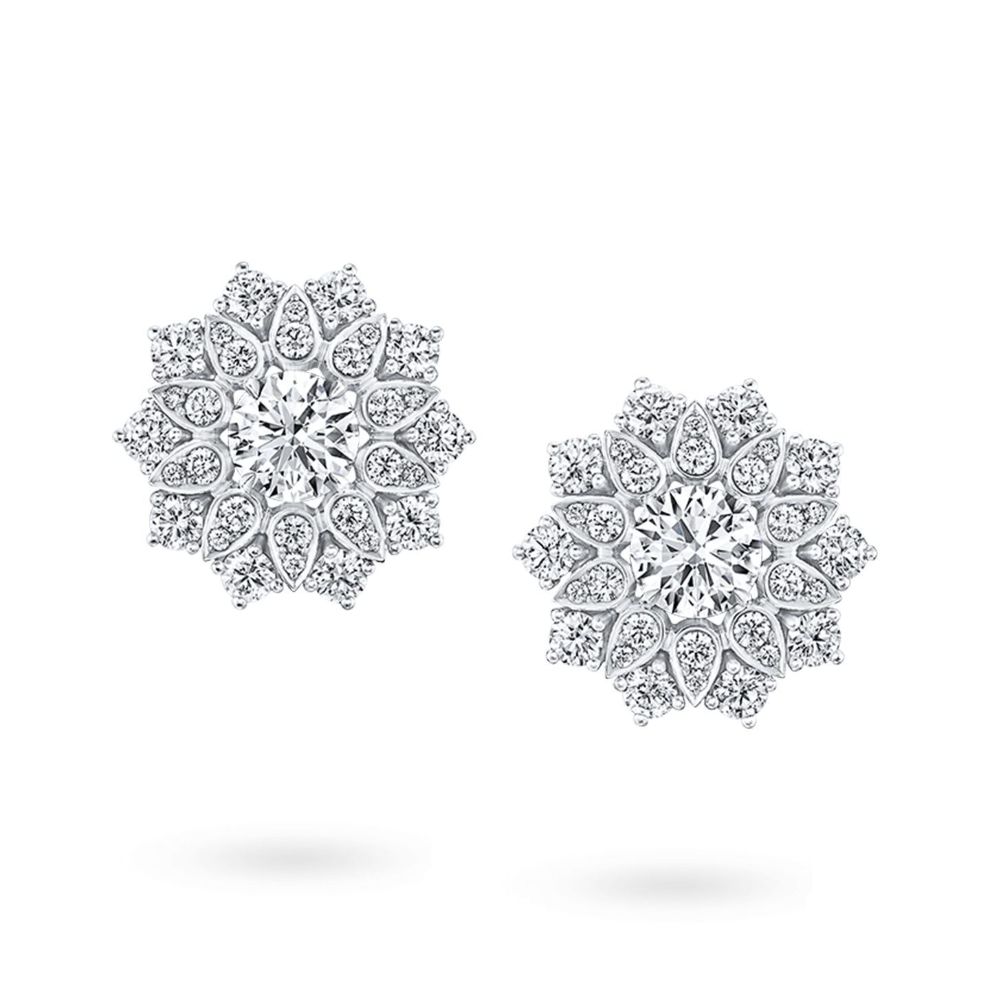 Lotus Cluster Large Diamond Earrings, Product Image 1