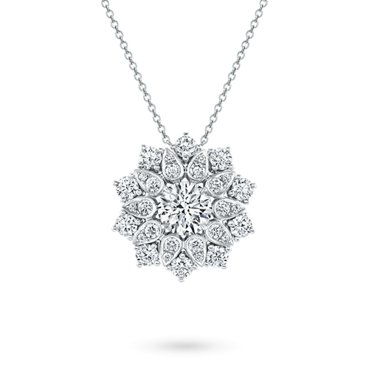 Lotus Cluster Large Diamond Pendant, Product Image 1