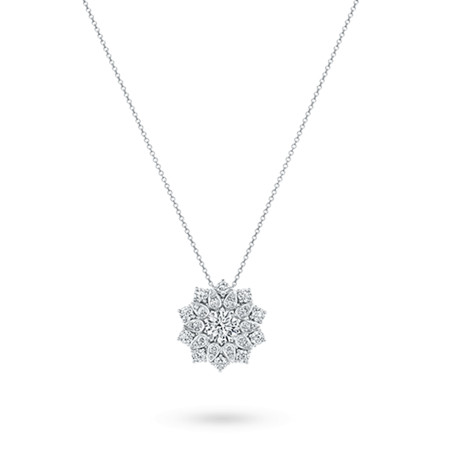 Lotus Cluster Large Diamond Pendant, Product Image 2