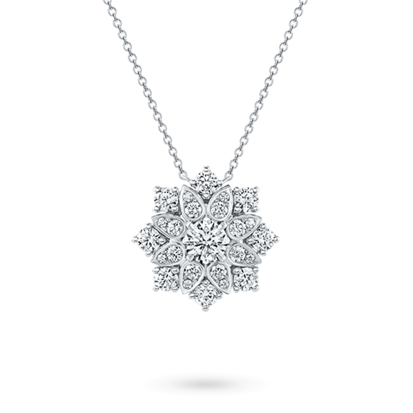 Lotus Cluster Small Diamond Pendant, Product Image 1