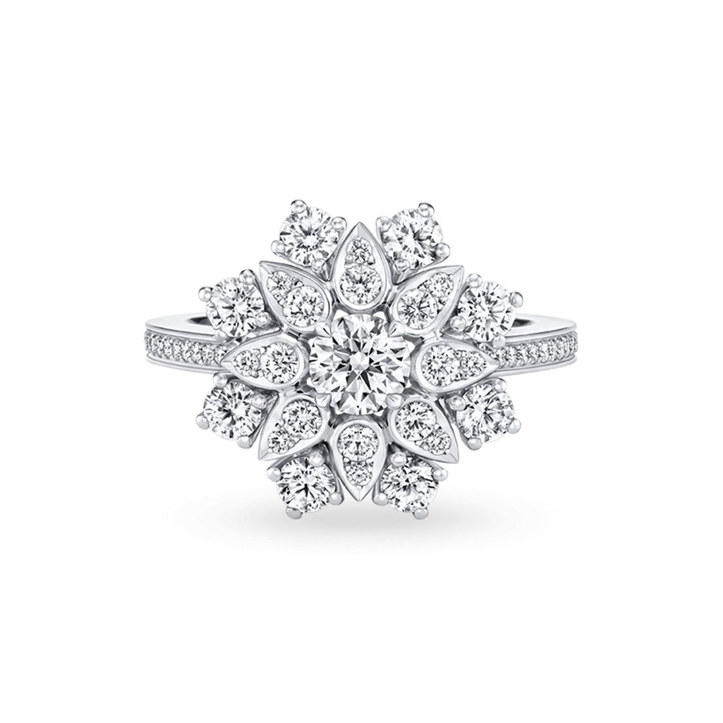 Lotus Cluster Small Diamond Ring, Product Image 1