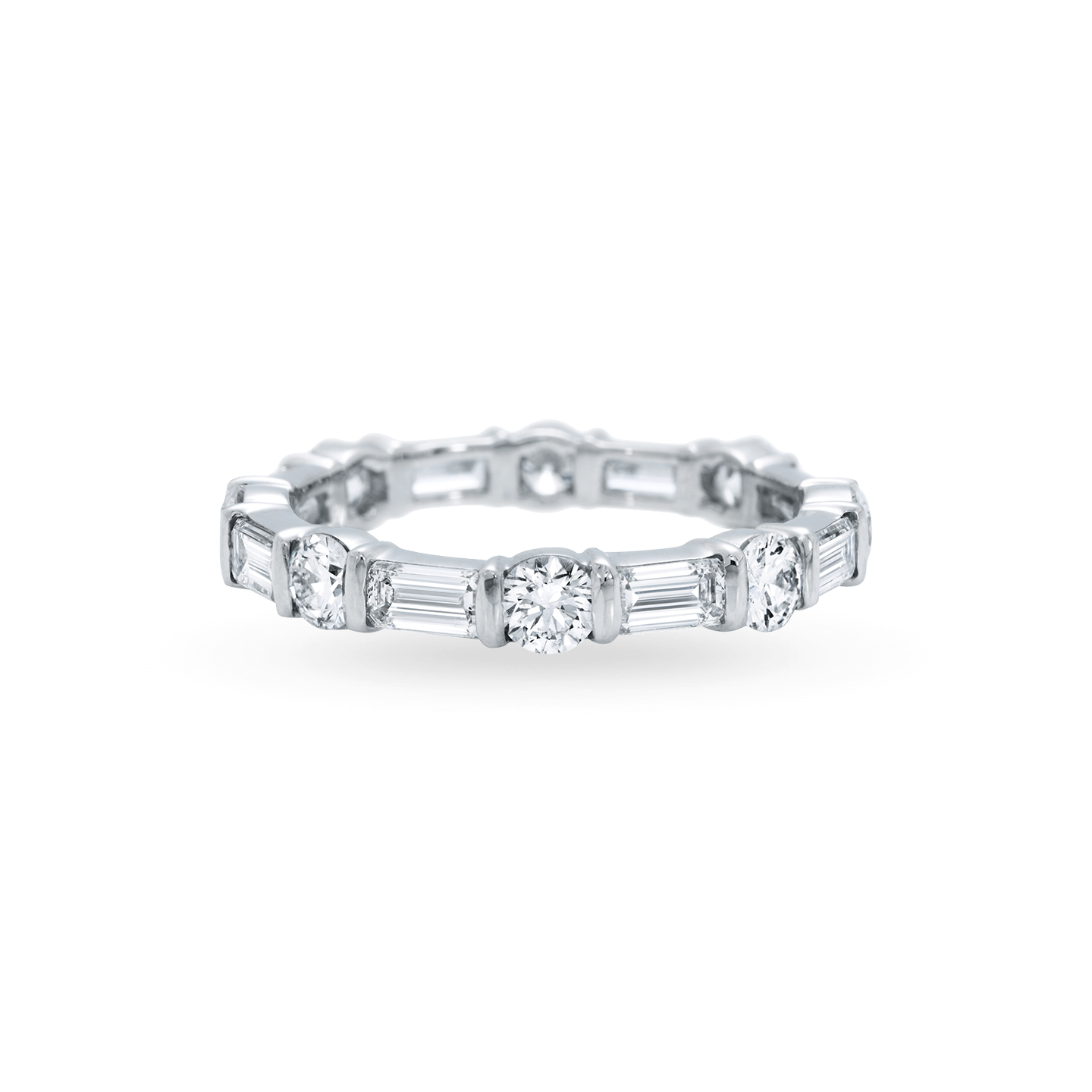 Round and emerald cut eternity band deals