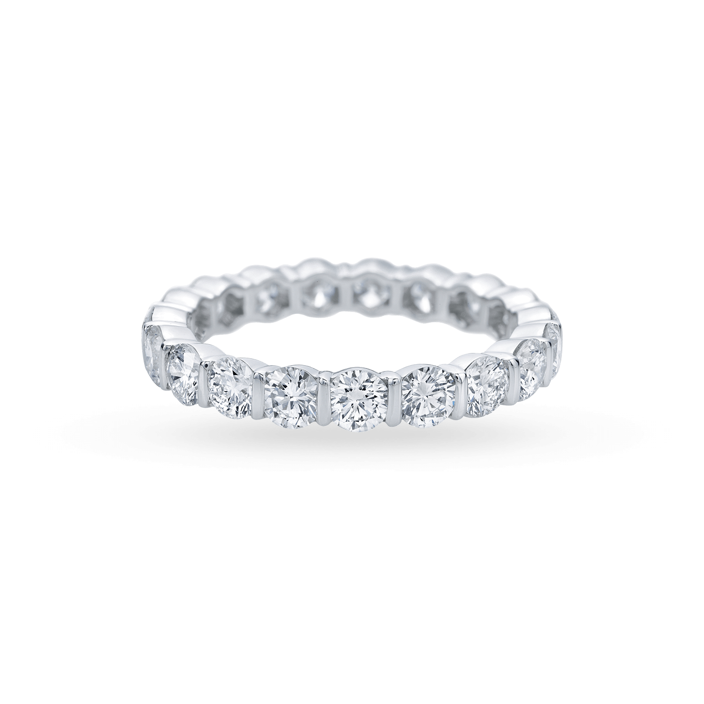 Bar-Set Round Brilliant Diamond Wedding Band, Product Image 2