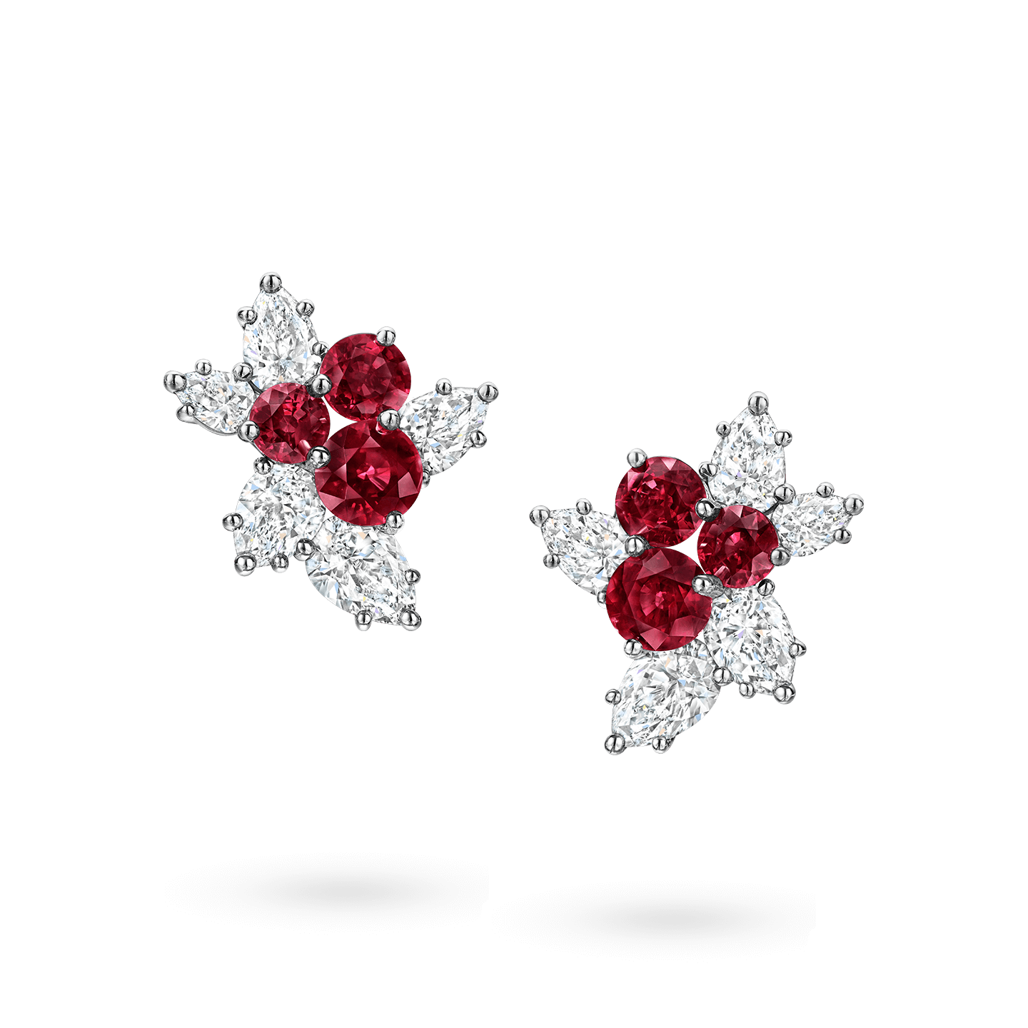 Berry Cluster Ruby and Diamond Earrings, Product Image 1