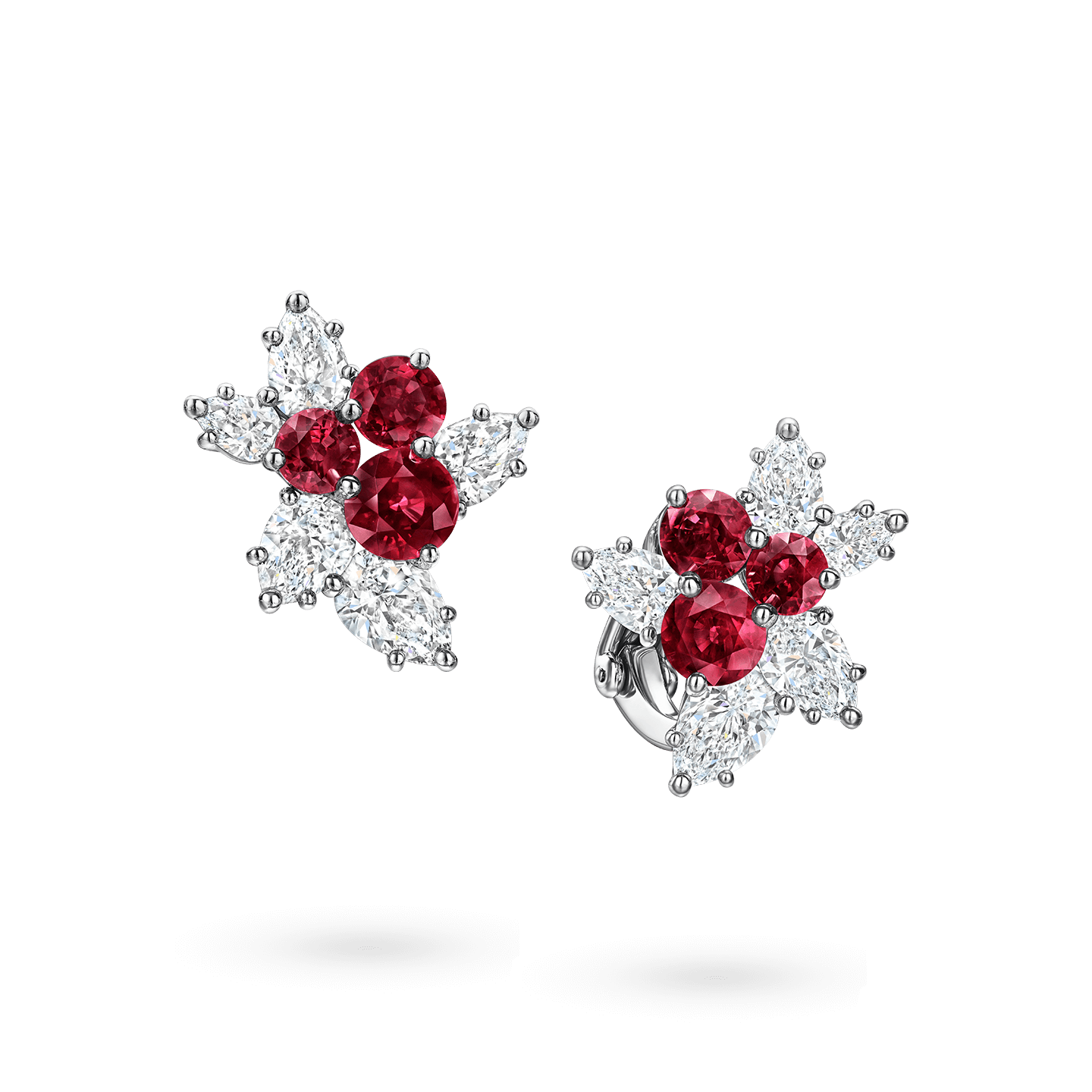 Berry Cluster Ruby and Diamond Earrings, Product Image 2