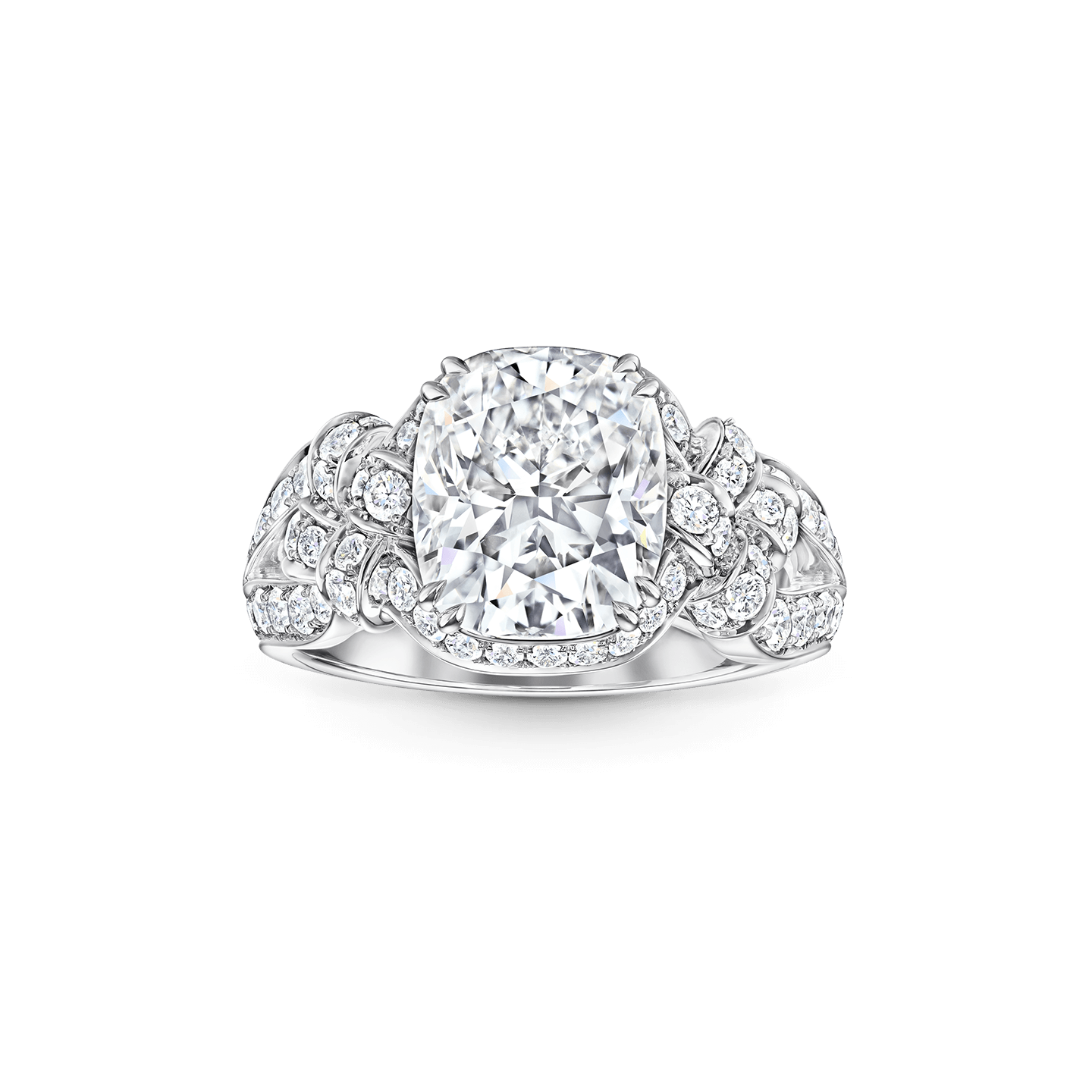 Bridal Couture Cushion Cut Diamond Engagement Ring Harry Winston