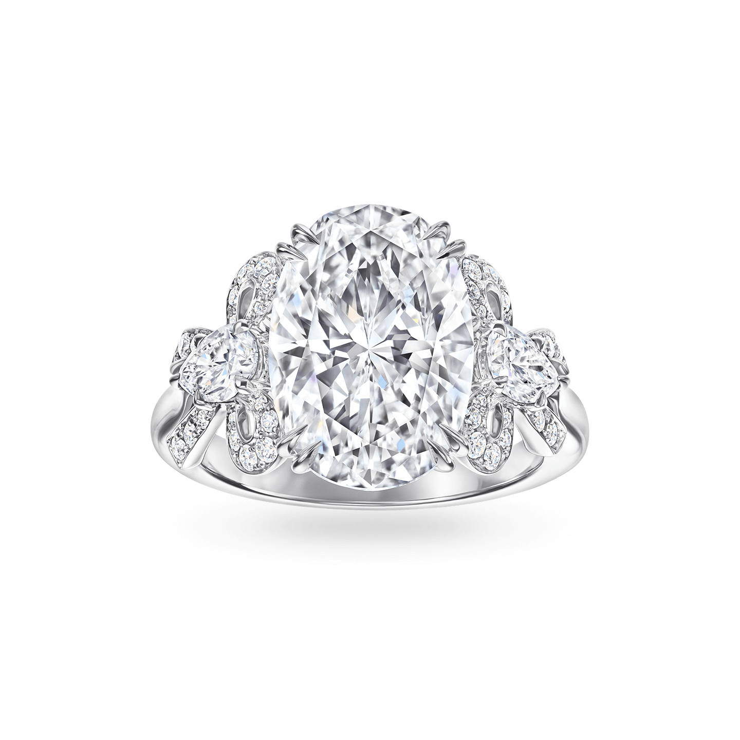 Bridal Couture橢圓型訂婚鑽戒正面視圖