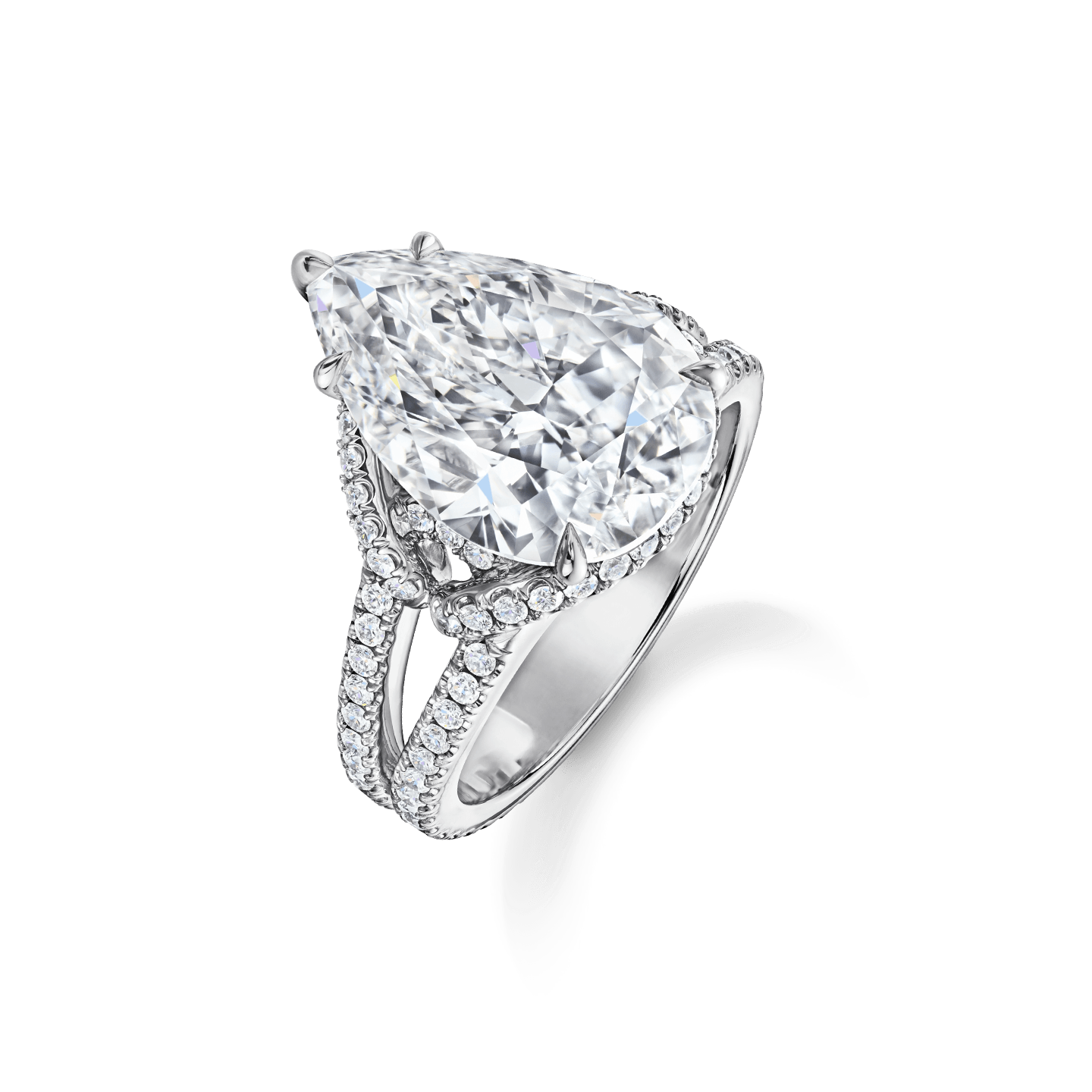 Bridal Couture Pear-Shaped Diamond Engagement Ring