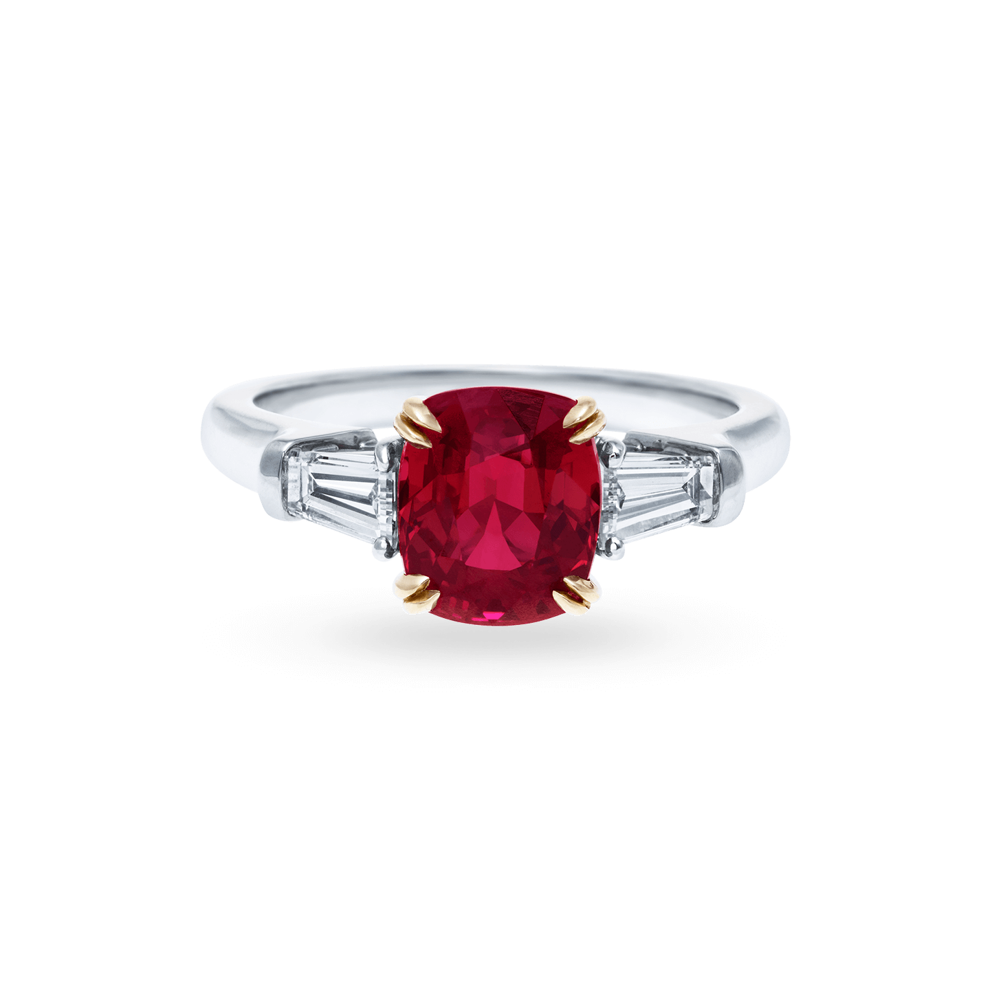 Cushion cut ruby on sale and diamond ring