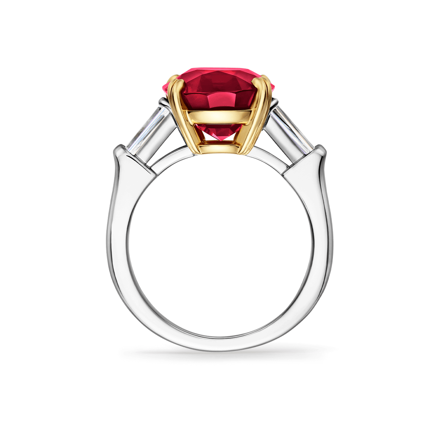 Side view of the Classic Winston Oval Ruby Ring
