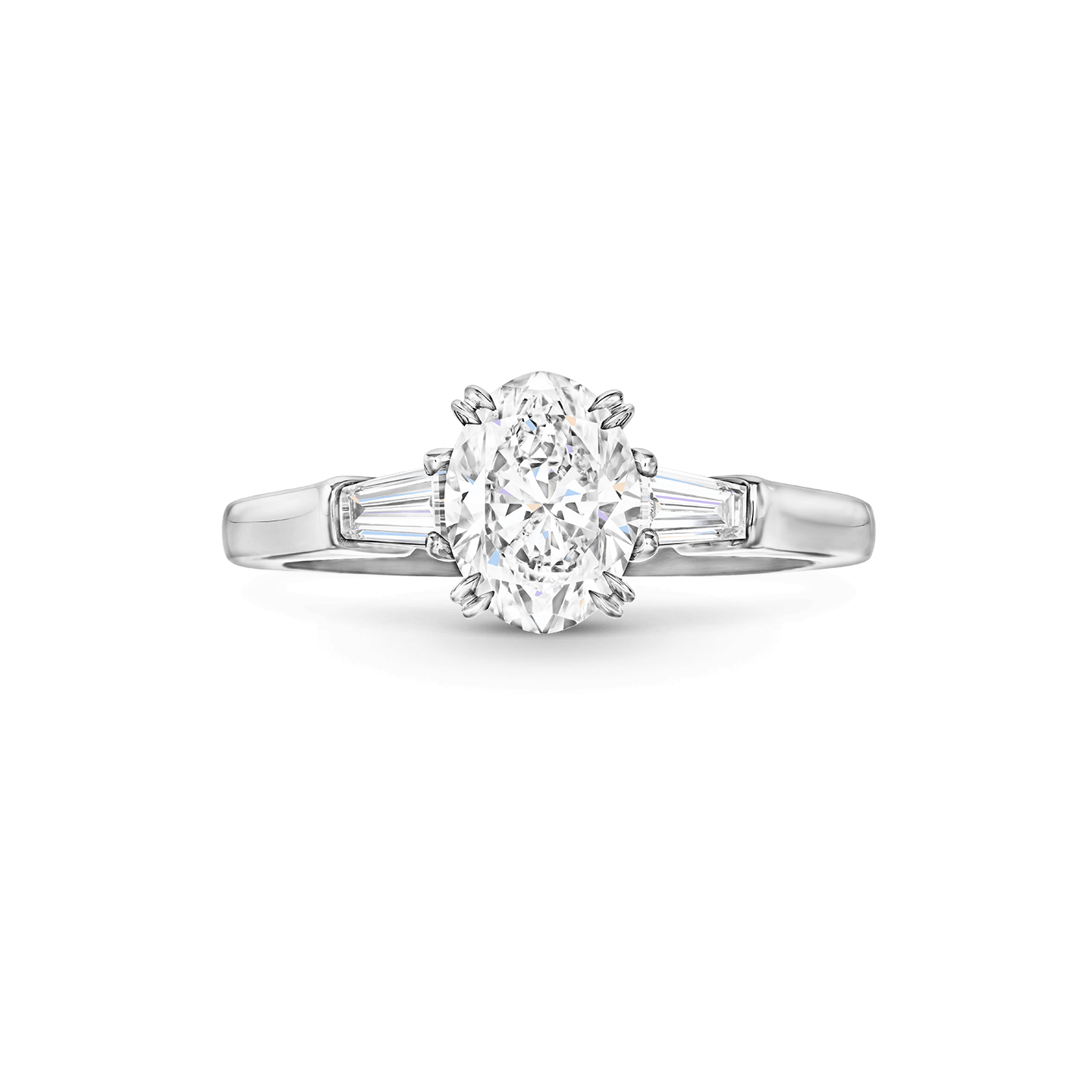 Classic Winston Oval Shaped Diamond Engagement Ring Harry Winston
