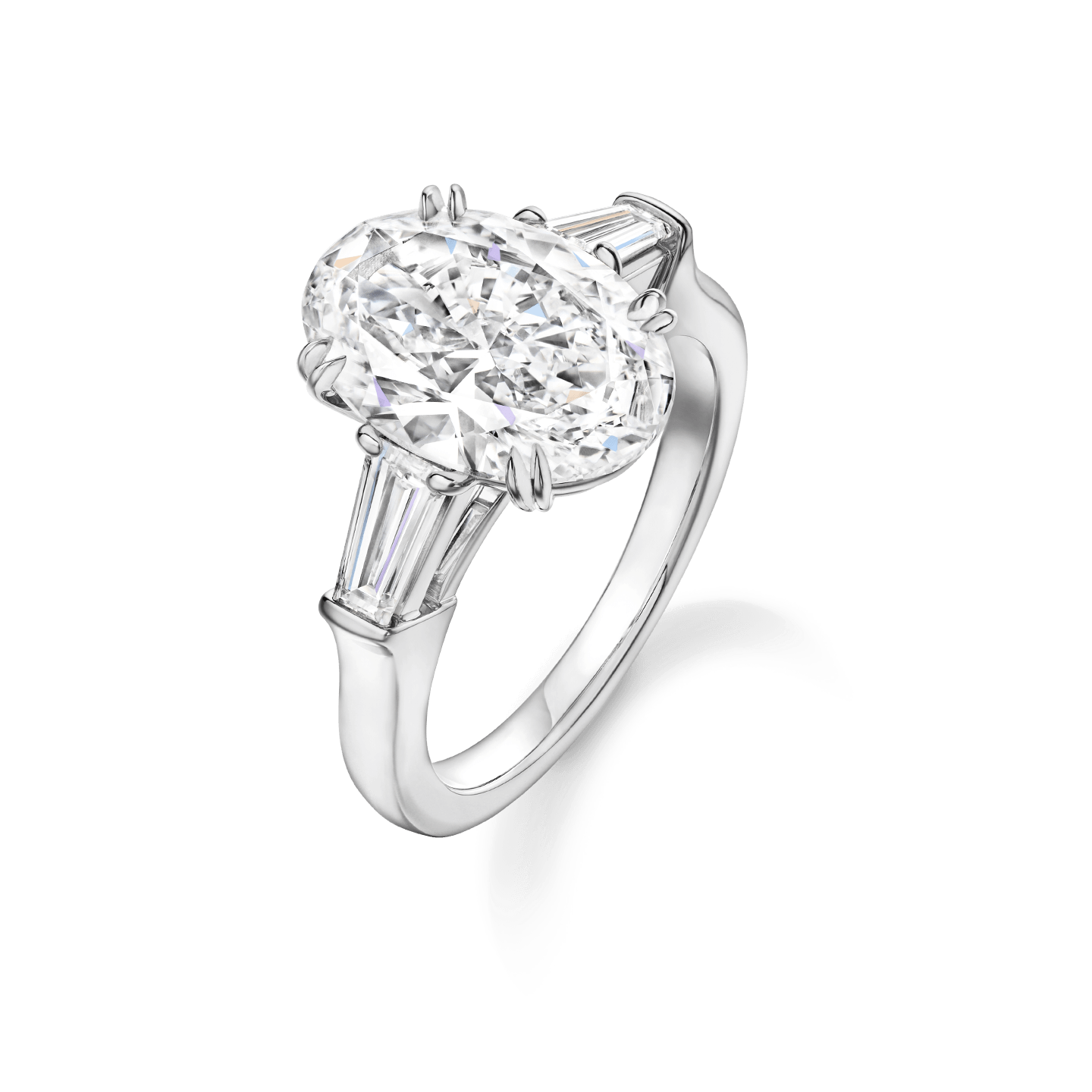 Classic Winston Oval Shaped Diamond Engagement Ring Harry Winston