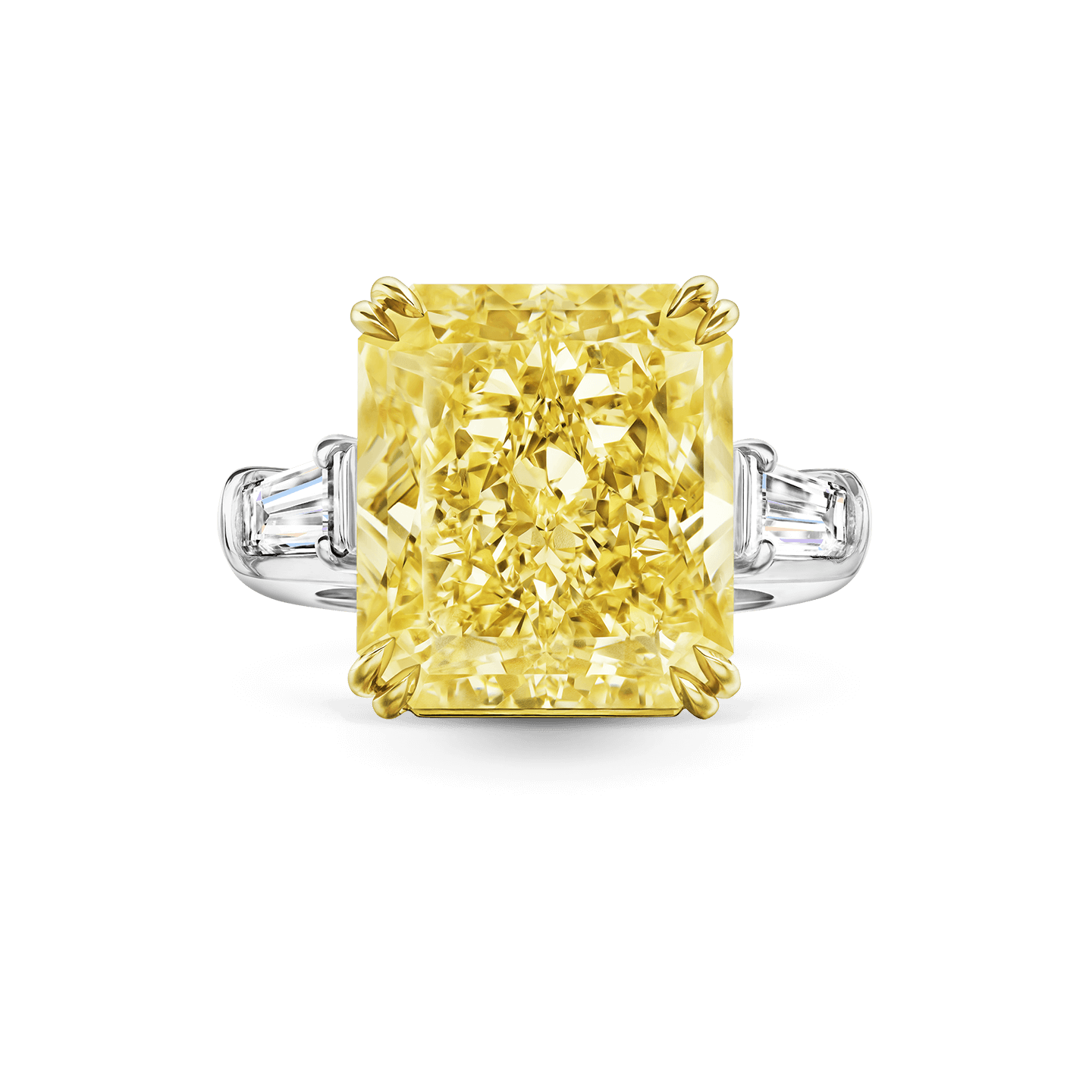 Classic Winston Radiant Cut Yellow Diamond Ring Harry Winston