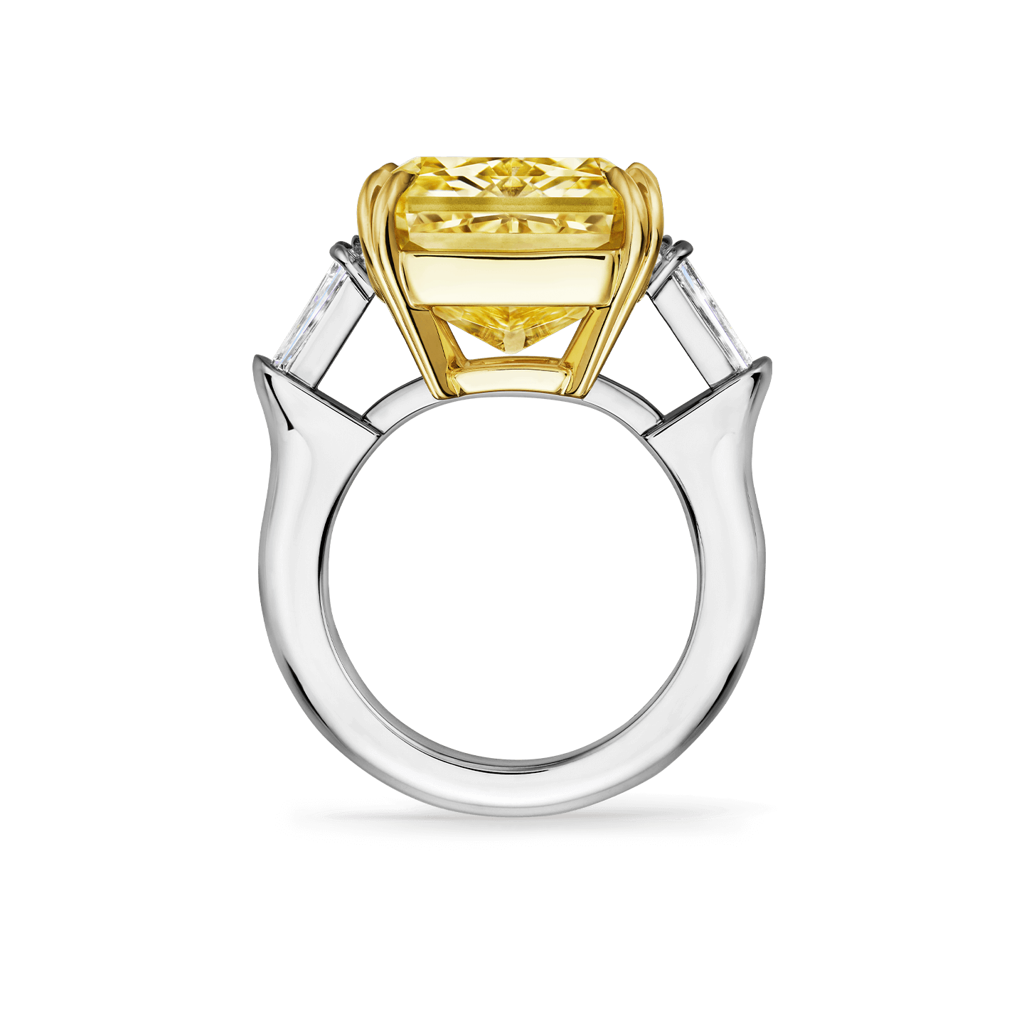 Classic Winston Radiant Cut Yellow Diamond Ring Harry Winston