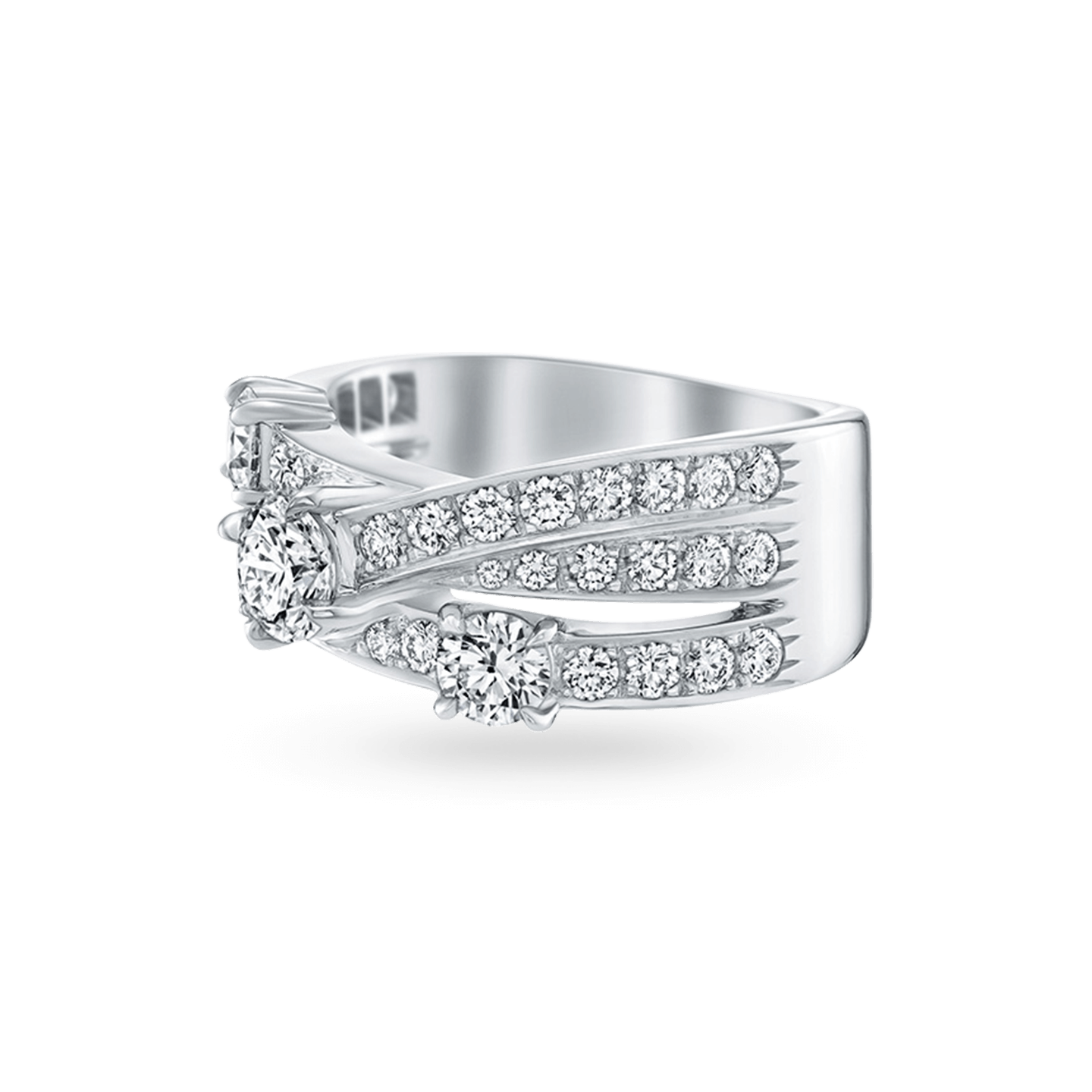 Crossover Diamond 3-Row Ring, Product Image 2