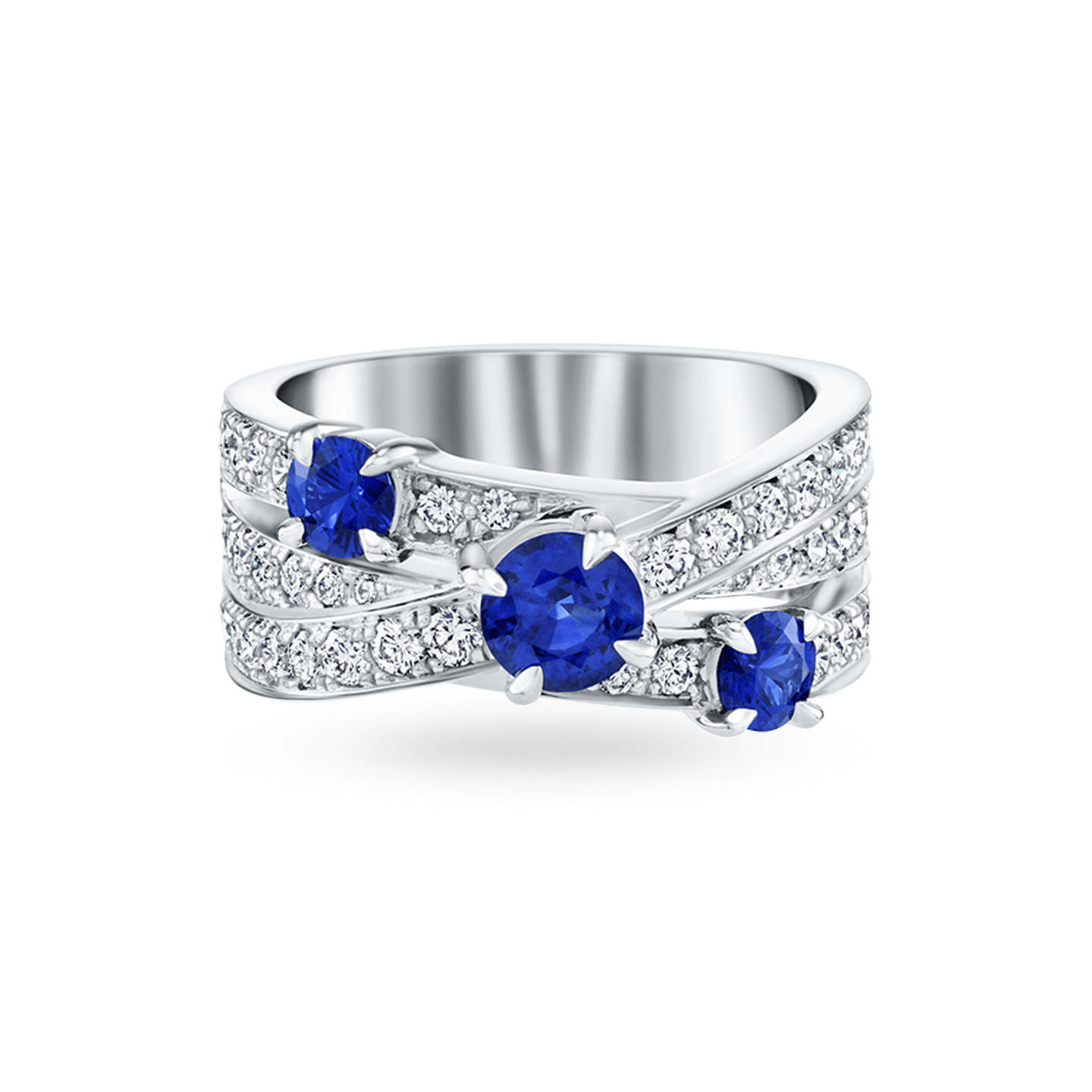 Crossover Sapphire 3-Row Ring, Product Image 1