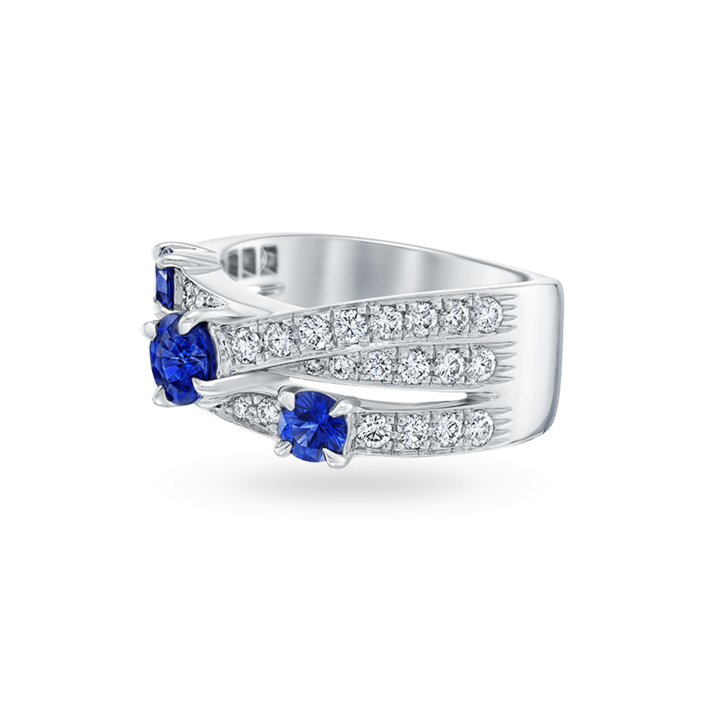 Crossover Sapphire 3-Row Ring, Product Image 2