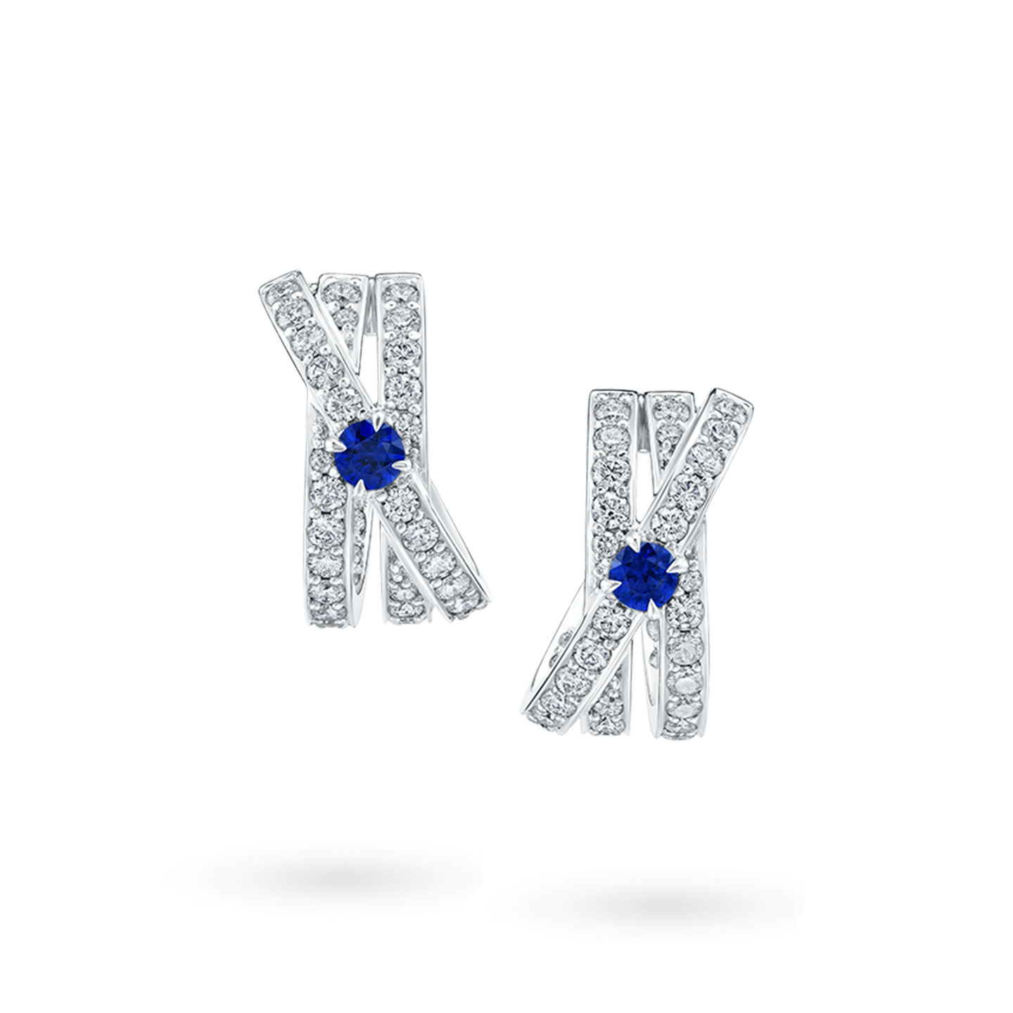 Crossover Sapphire Earrings, Product Image 1