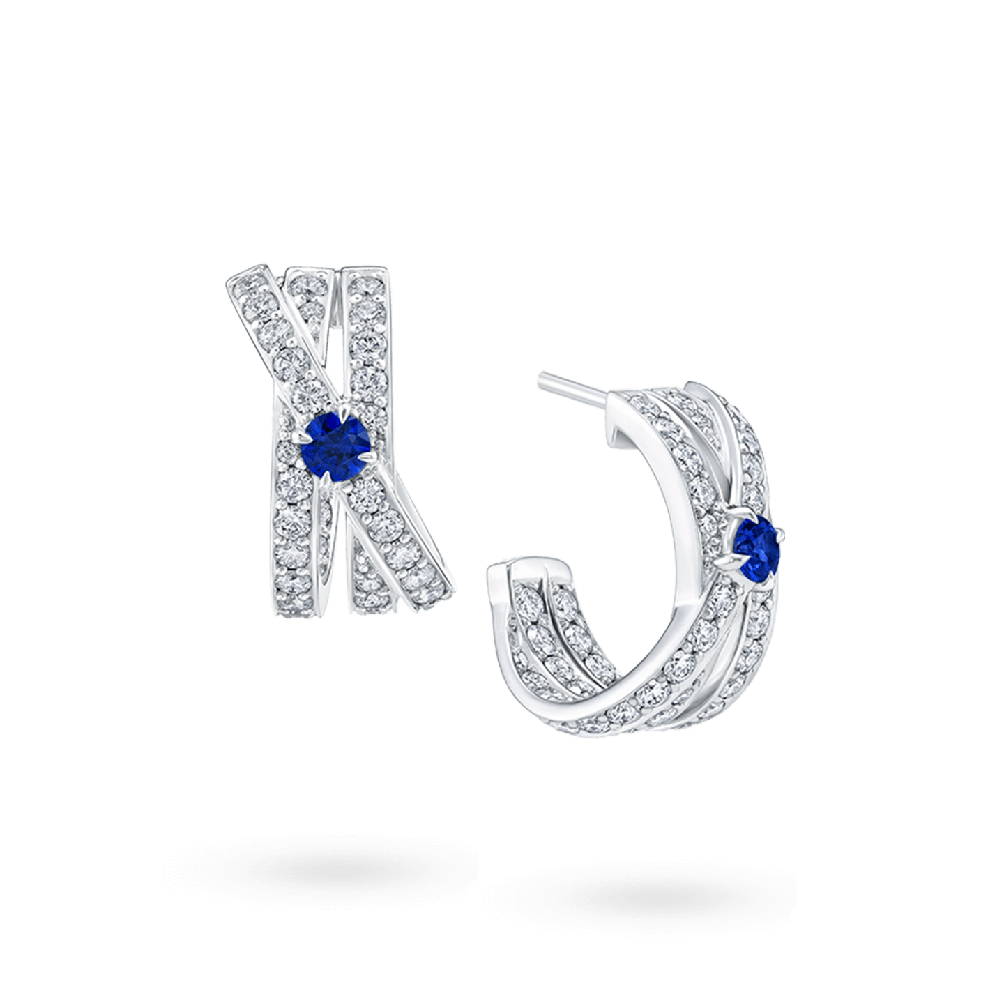 Crossover Sapphire Earrings, Product Image 2