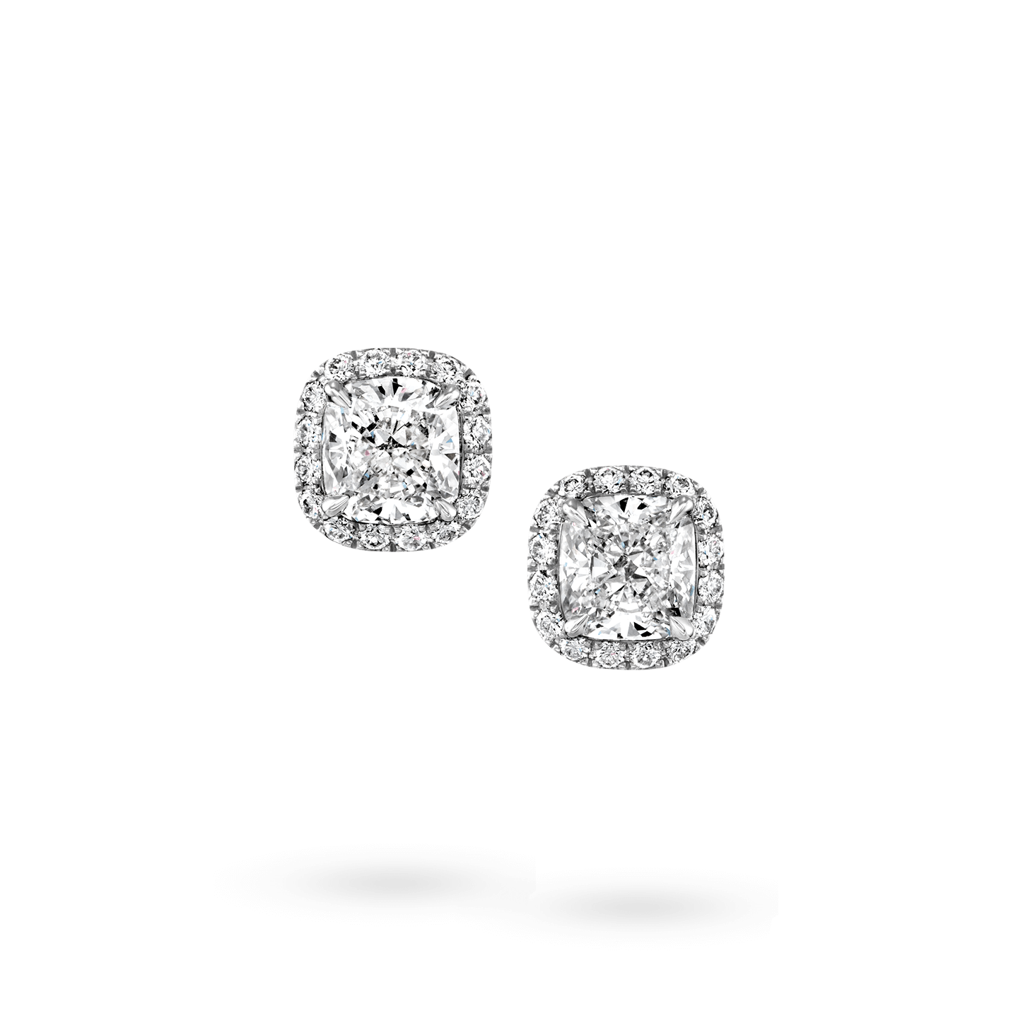 Cushion Cut Diamond Earstuds Harry Winston