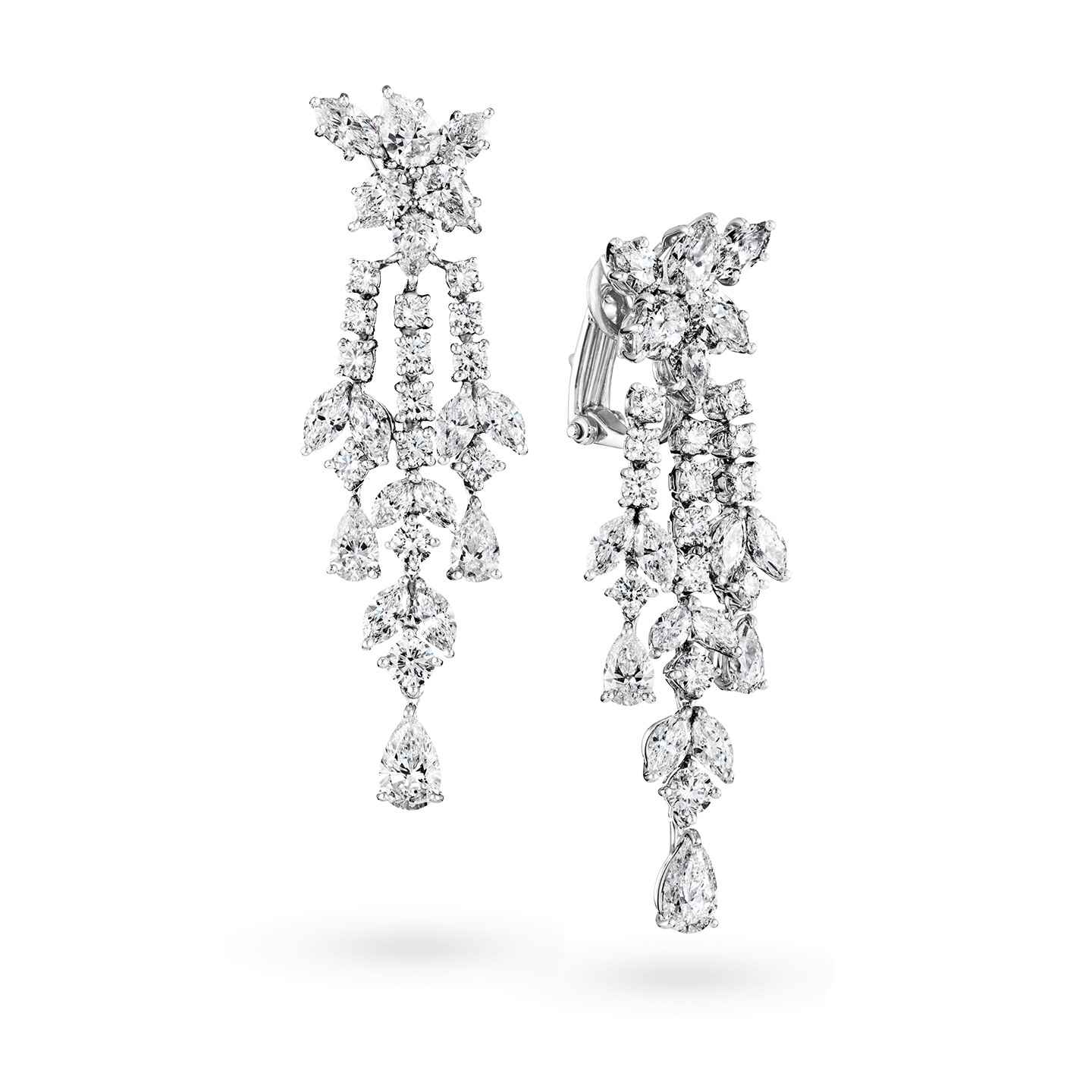 Diamond Cluster Chandelierr Earrings, Product Image 2