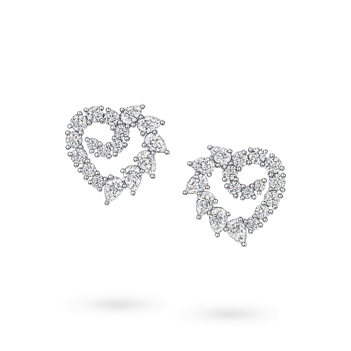 Garland Heart Diamond Earrings, Product Image 1